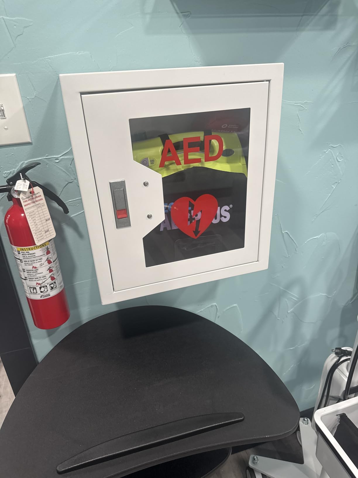 AED Cabinet Wall Mount: Steel Defibrillator Storage Case with Snap Lock and Universal AED Compatibility - for Home/Hospitals/Schools customer photo 2