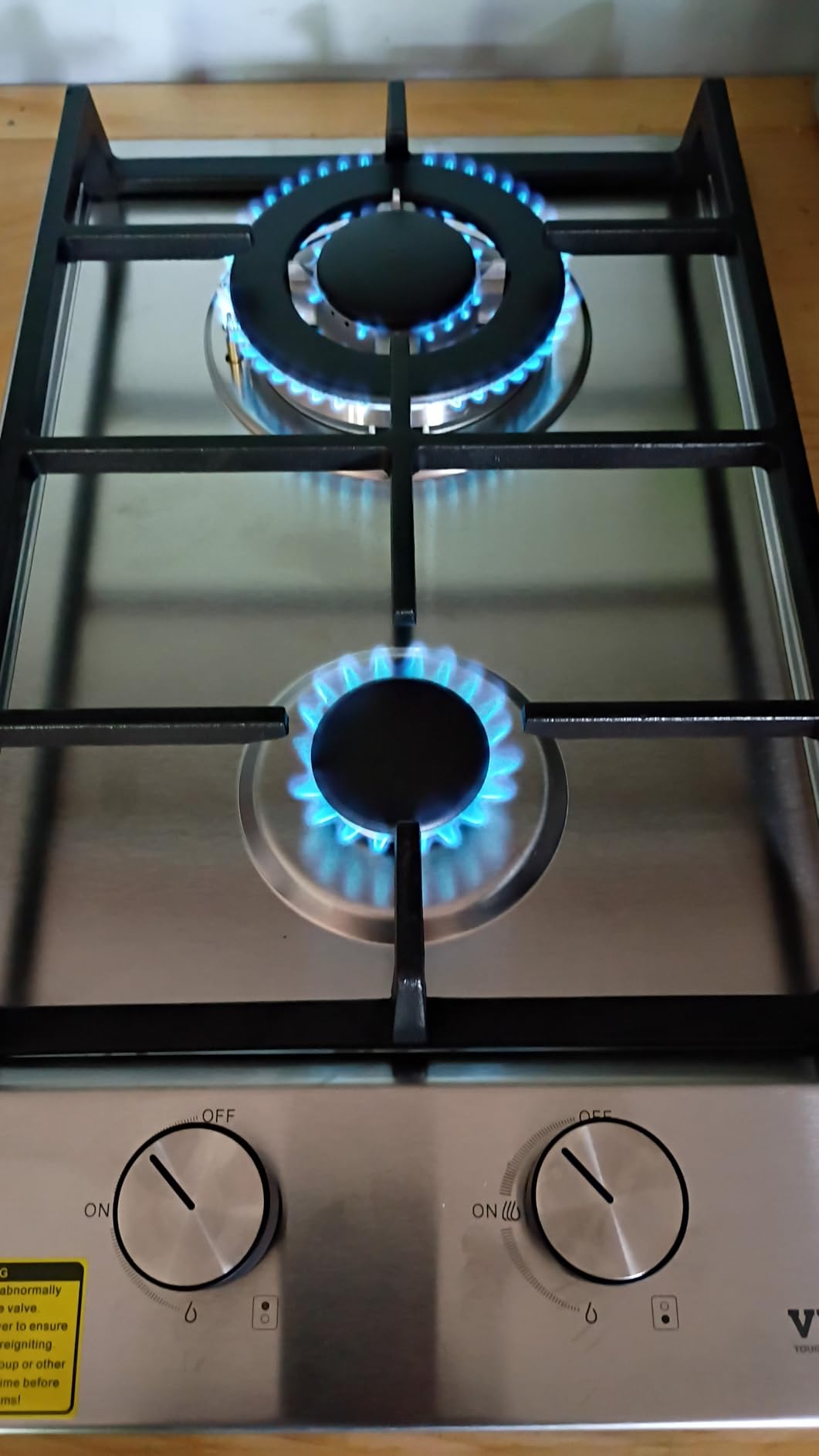 VEVOR Gas Cooktop 12 inch, Max 12250BTU 2 Burners Built-in Stainless Steel Gas Stove Top, LPG/NG Convertible Dual Fuel Natural Gas Hob with Thermocouple Protection for Outdoor, Kitchen, Camping, RV customer photo 1