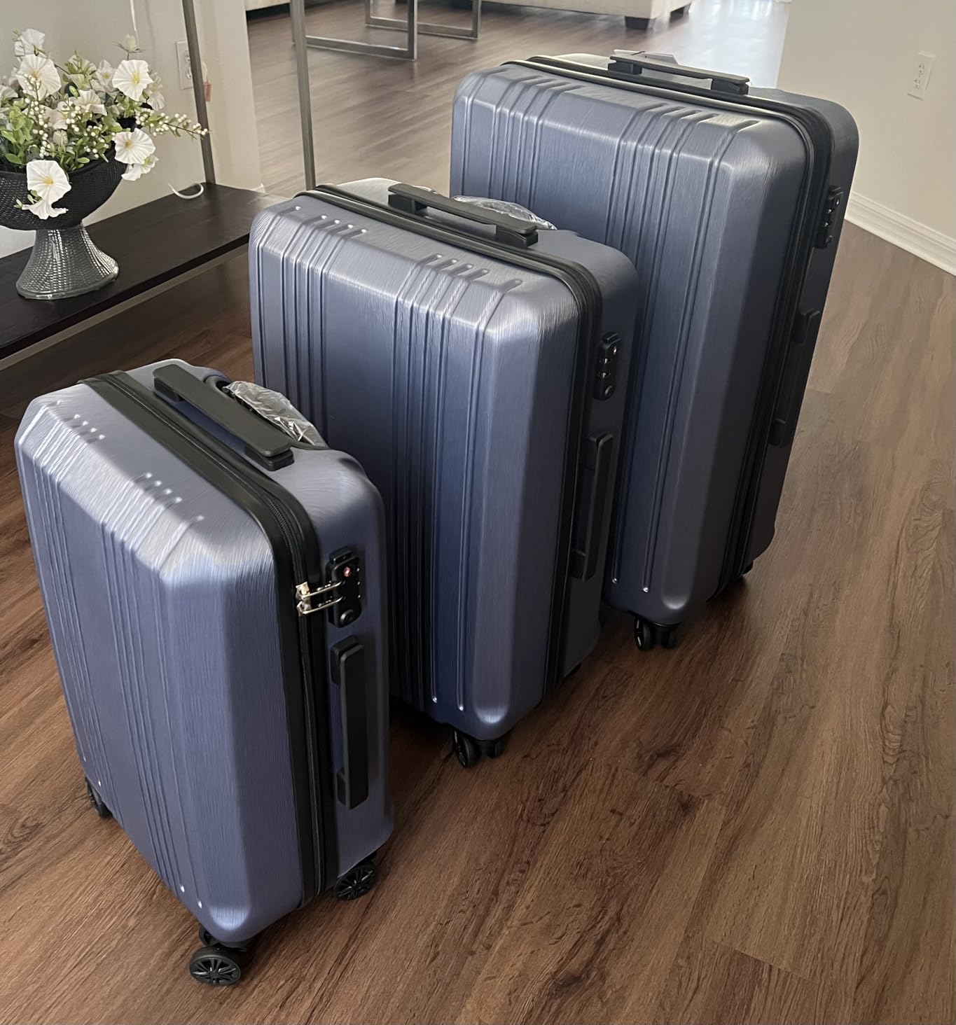 Coolife PC+ABS Hardshell Luggage, TSA Lock, Spinner Wheels, 24in Checked | PC+ABS hardshell, scratch-resistant, 360° silent spinner wheels, YKK zippers, TSA lock, aluminum handle customer photo 2