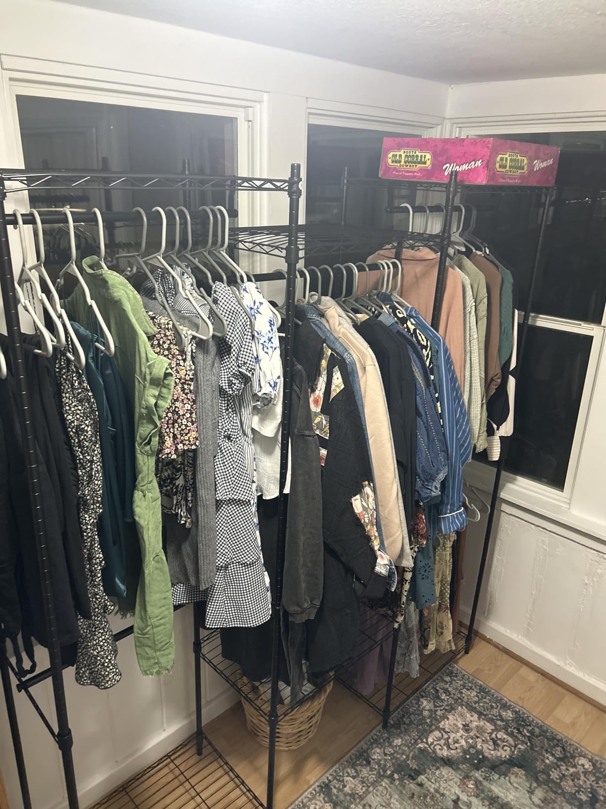 SONGMICS Clothes Rack, Freestanding Wardrobe Closet, Metal Clothing Racks, Heavy-Duty Garment Rack with Adjustable Shelves, Hanging Rods, Dividable, 15.8 x 47.2 x 70.9 Inches, Cloud White ULGR423W01 customer photo 1