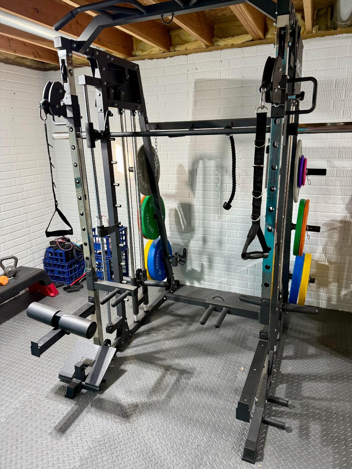 Mikolo M4 2.0 Standard/Ultra/Elite Smith Machine, 2200lbs Squat Rack with LAT-Pull Down System & Cable Crossover Machine, Training Equipment with Leg Hold-Down Attachment customer photo 2