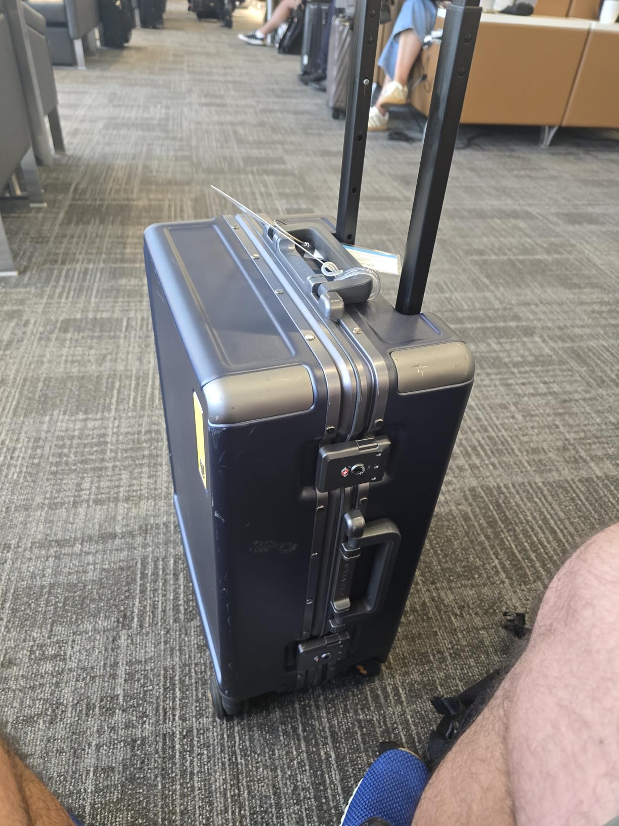 Carry On Luggage Airline Approved Zipperless with Aluminum Frame, Hard Case Luggage with Spinner Wheels, Metal Travel Suitcase with Double Tsa Locks, 20 Inch, Blue customer photo 2