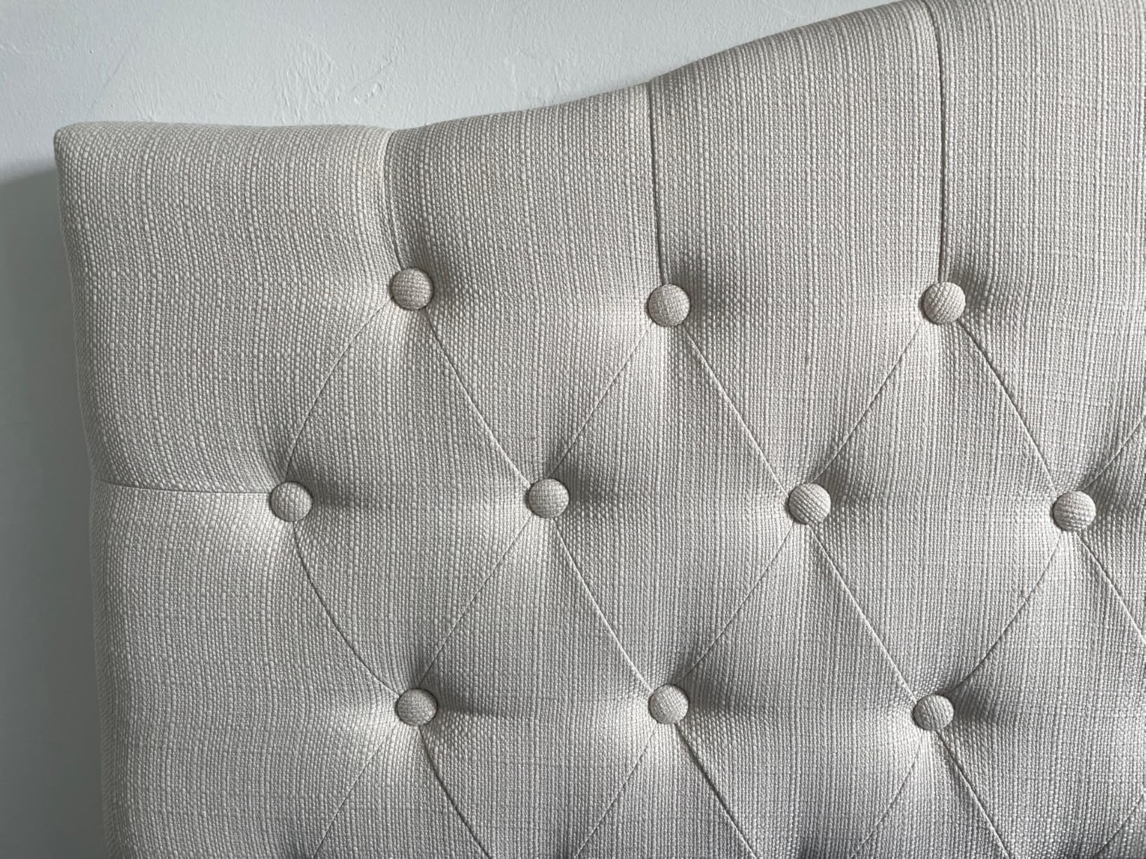 Befurtori Queen Headboard Only, Upholstered Headboard for Adjustable Bed Linen Tufted Queen/Full Size Wall Mounted Head Board with Solid Wood Legs Head Board, Ivory customer photo 2