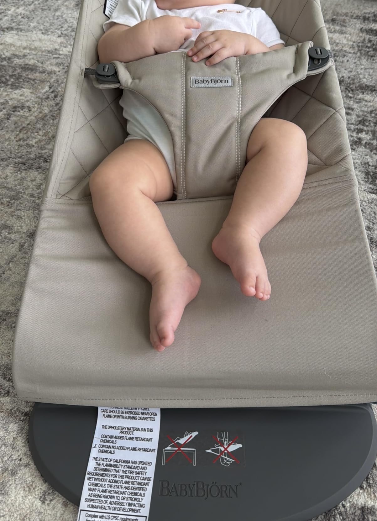BabyBjorn Bouncer Bliss, Sand Gray, Woven, Classic Quilt | 2-in-1 Adjustable Baby Bouncer Seat and Toddler Chair, Newborn to Toddler (8-29 lbs), 4 Positions, Lightweight & Portable customer photo 1