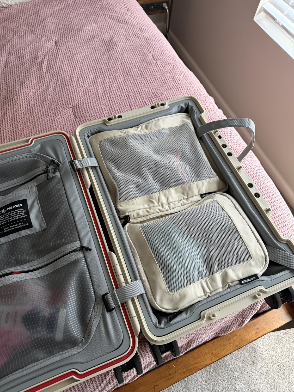 Compression Packing Cubes for Travel, 4-Pack, Beige | Solves overpacking, 4-Piece set fits most carry-ons, 50% Space savings, Compression luggage organizer bags customer photo 2