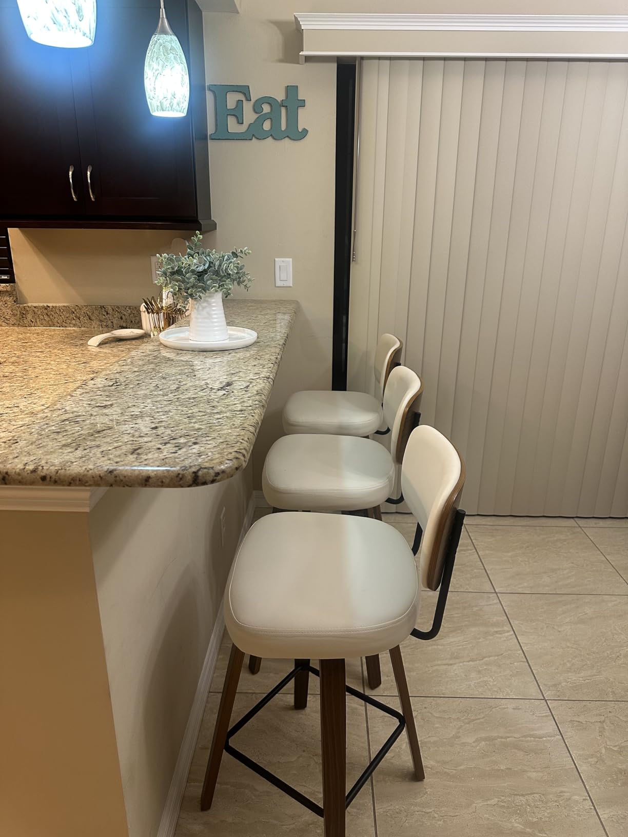Bekrvio Swivel Counter Height Bar Stools Set of 4, 26