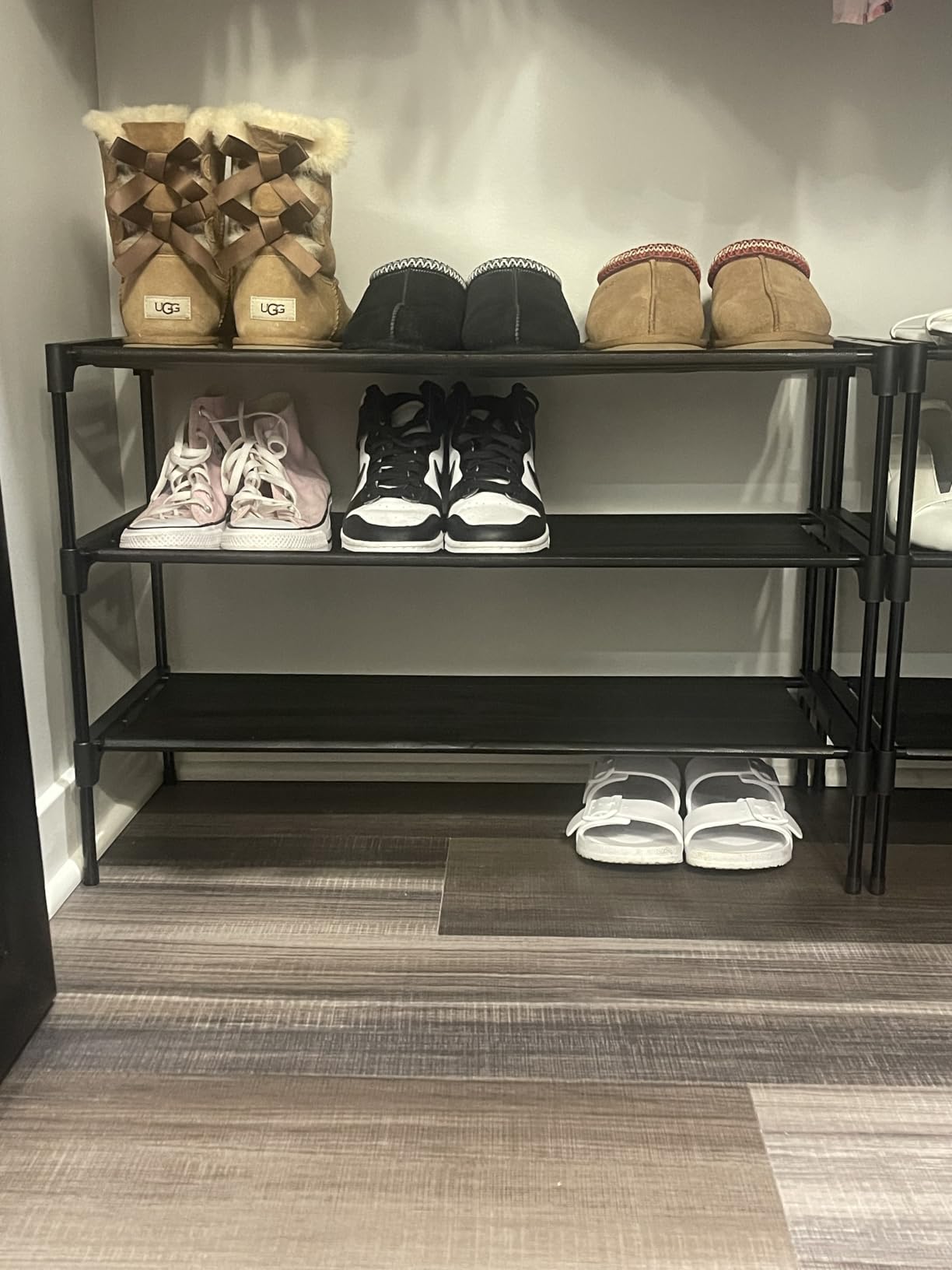Kitsure Shoe Rack - Non-Woven Shoe Rack Shelf, Shoe Organizer for Closet, Entryway, Garage & Corridor, Stackable Shoe Shelves, 27.5