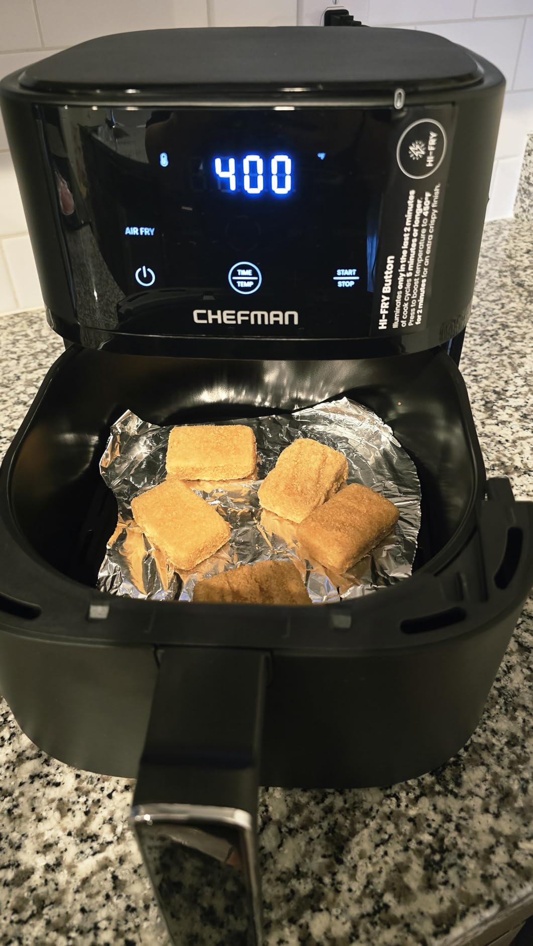 Chefman Air Fryer 4 QT Compact Airfryer for Quick & Easy Meals in Minutes, Hi-Fry Technology for Extra Crisp, Touchscreen Controls with 4 Presets, Nonstick & Dishwasher Safe Basket - Black customer photo 2