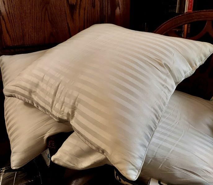 Yettbea 18x18 Inches Pillow Inserts Set of 2- Premium Soft Down Alternative Fill, Decorative Throw Pillows for Couch, Bed & Sofa, Supportive White Striped Bedroom Pillow Forms customer photo 2