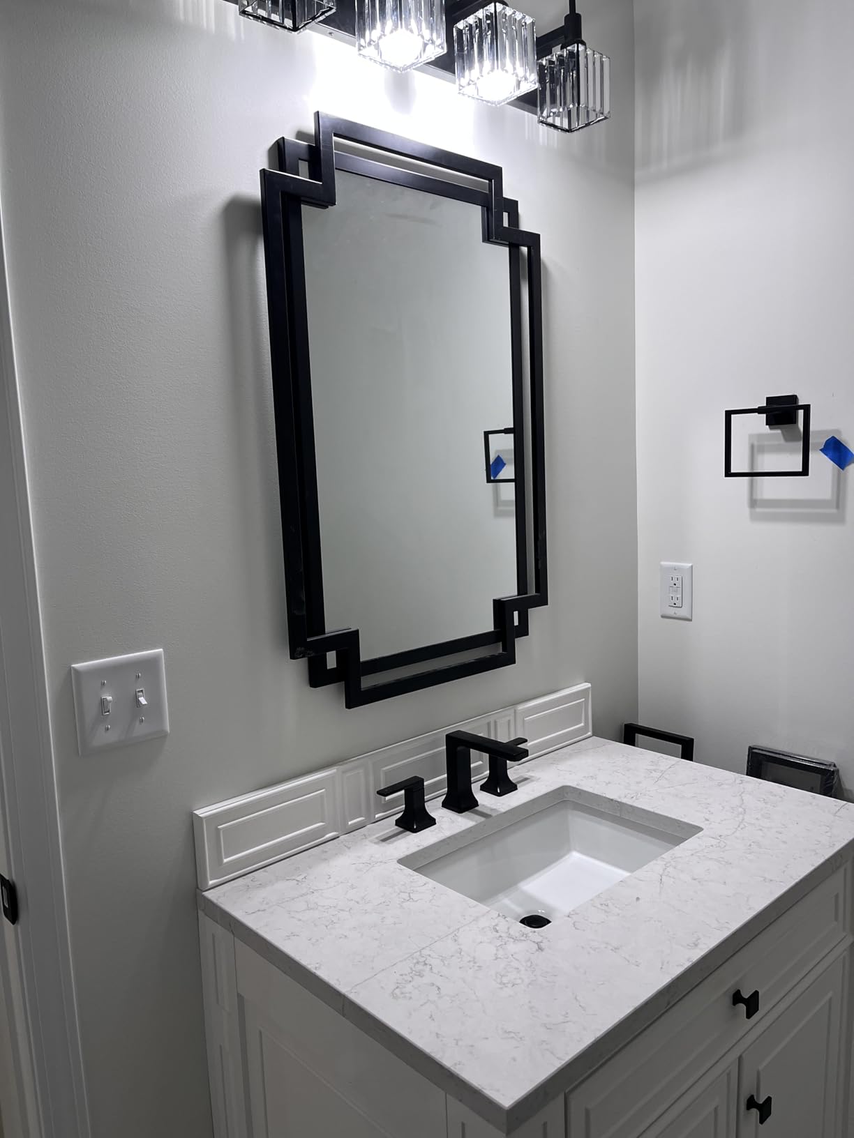 Black Decorative Mirror for Wall Decor, 24