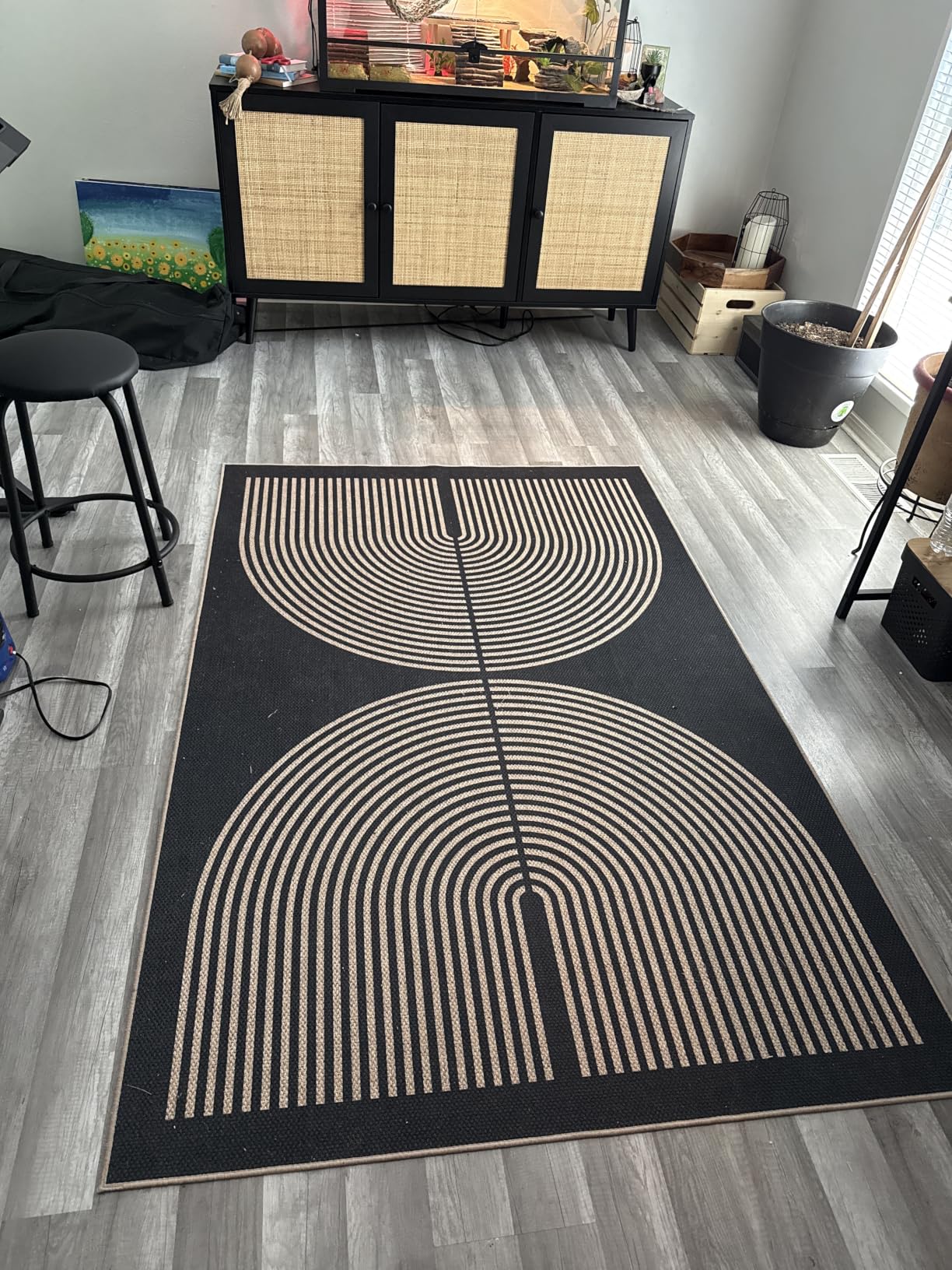 Lahome Enfys Modern Rainbow Kitchen Runner Rug, 2x8 Easy Jute Rug Runners for Hallways Entry Farmhouse Indoor Outdoor Carpet, Contemporary Washable Non Slip Runner for Laundry Room Porch customer photo 2