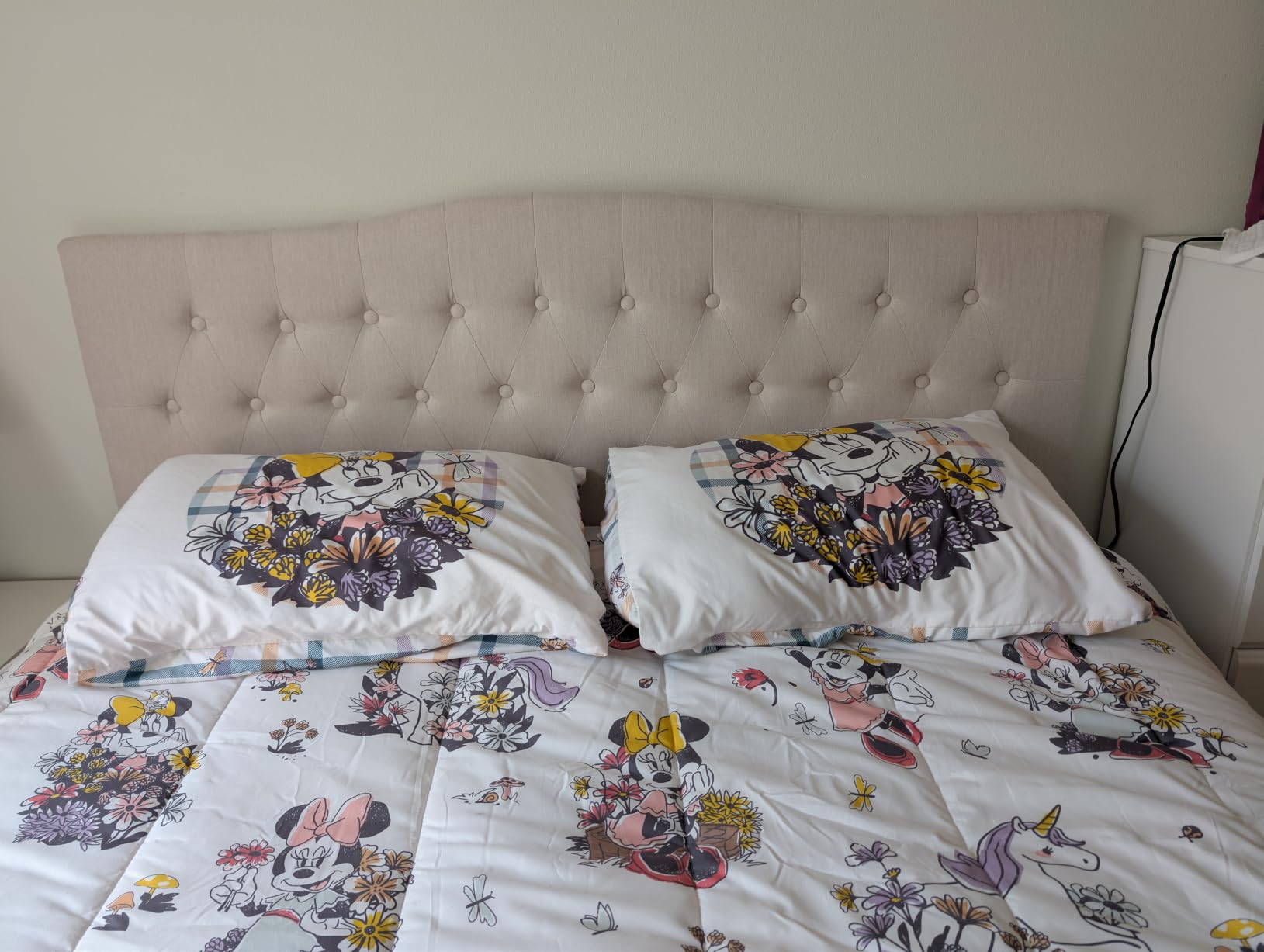 Huatean Home Tufted Upholstered Headboard Queen Size, Sturdy and Durable Solid Wood Bed headboard, Fabric Headboard Adjustable Height from 37