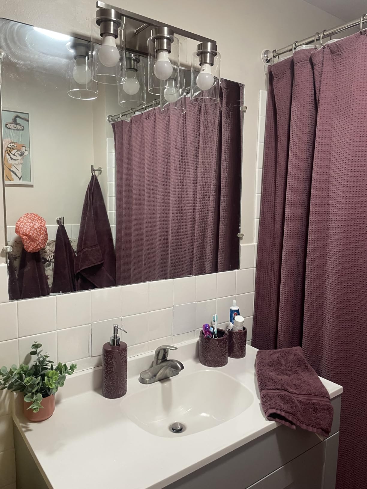 3-Light Bathroom Vanity Light, Modern Brushed Nickel Wall Lights with Clear Glass Shades, Bathroom Wall Sconce Lamp for Mirror customer photo 1