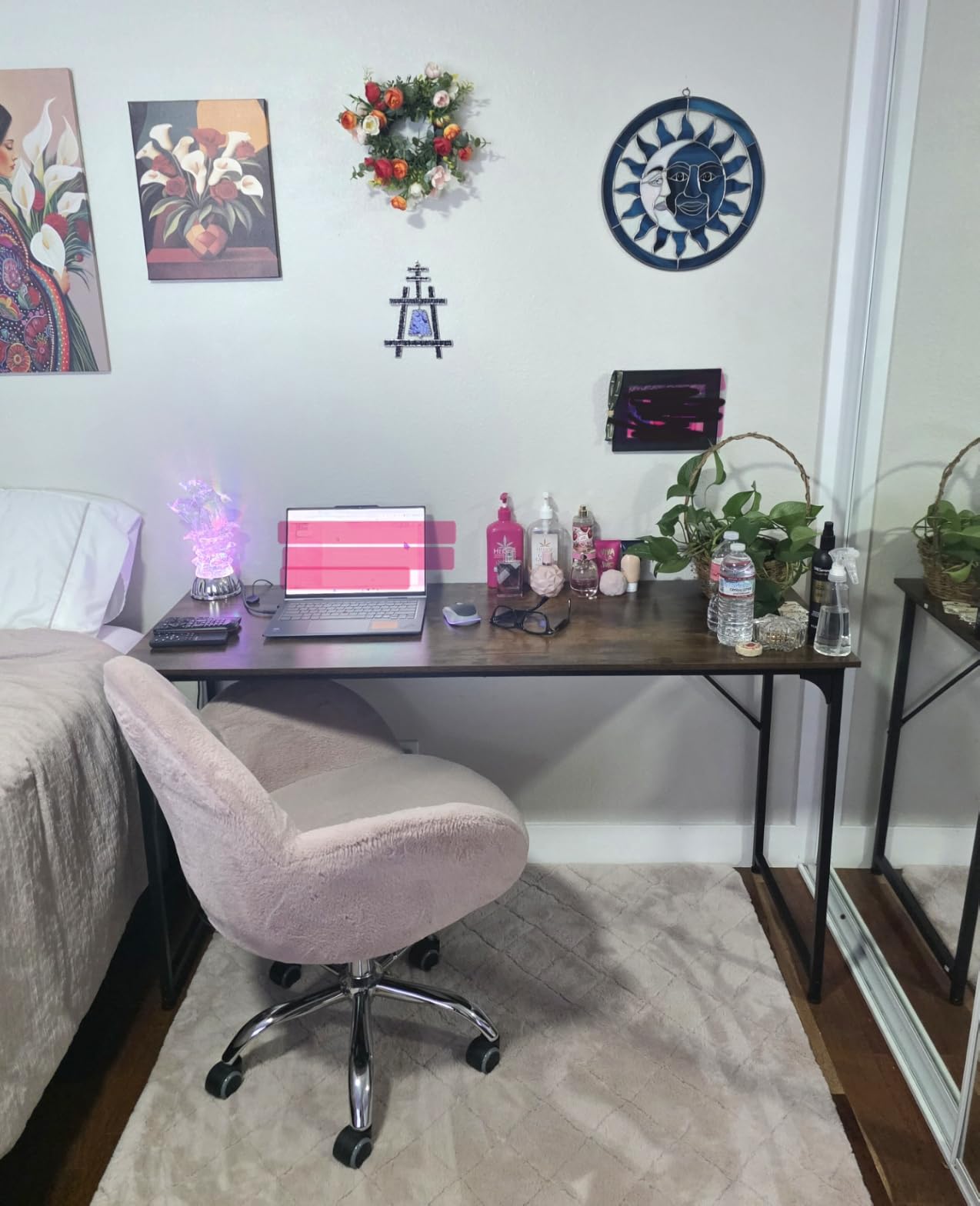 Huuger Modern Simple Office Desk, 63 Inch, Gaming & Writing Desk with Storage, Large Legroom, Metal Frame, Black customer photo 2