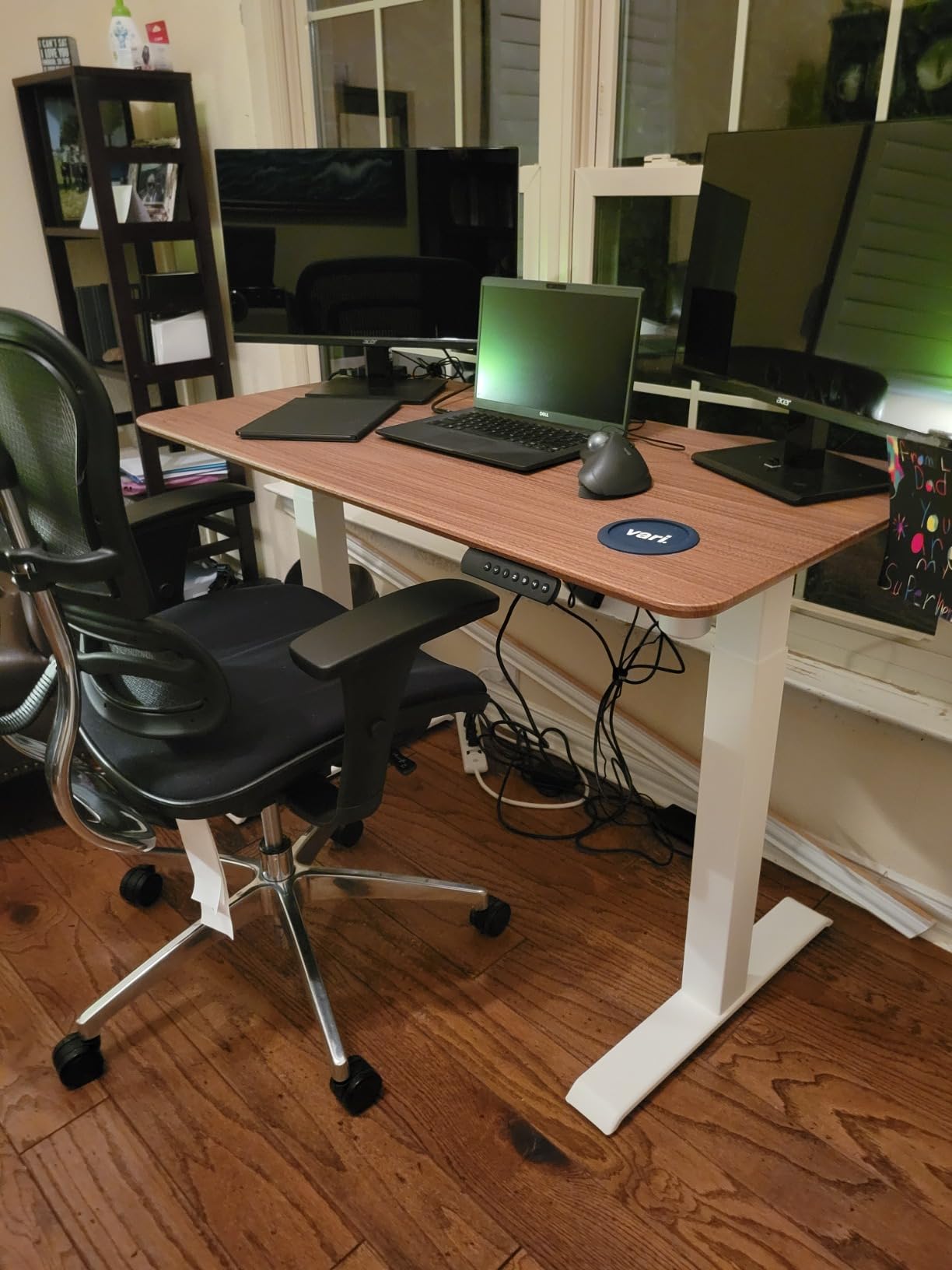 VariDesk Essential Electric Standing Desk for Home Office - 48x24 Sit-Stand VariDesk, 4 Memory Height Presets, 2-Piece Laminate Wood Top, Sturdy T-Style Legs, Supports 150 Lbs + Easy Assembly (White) customer photo 2