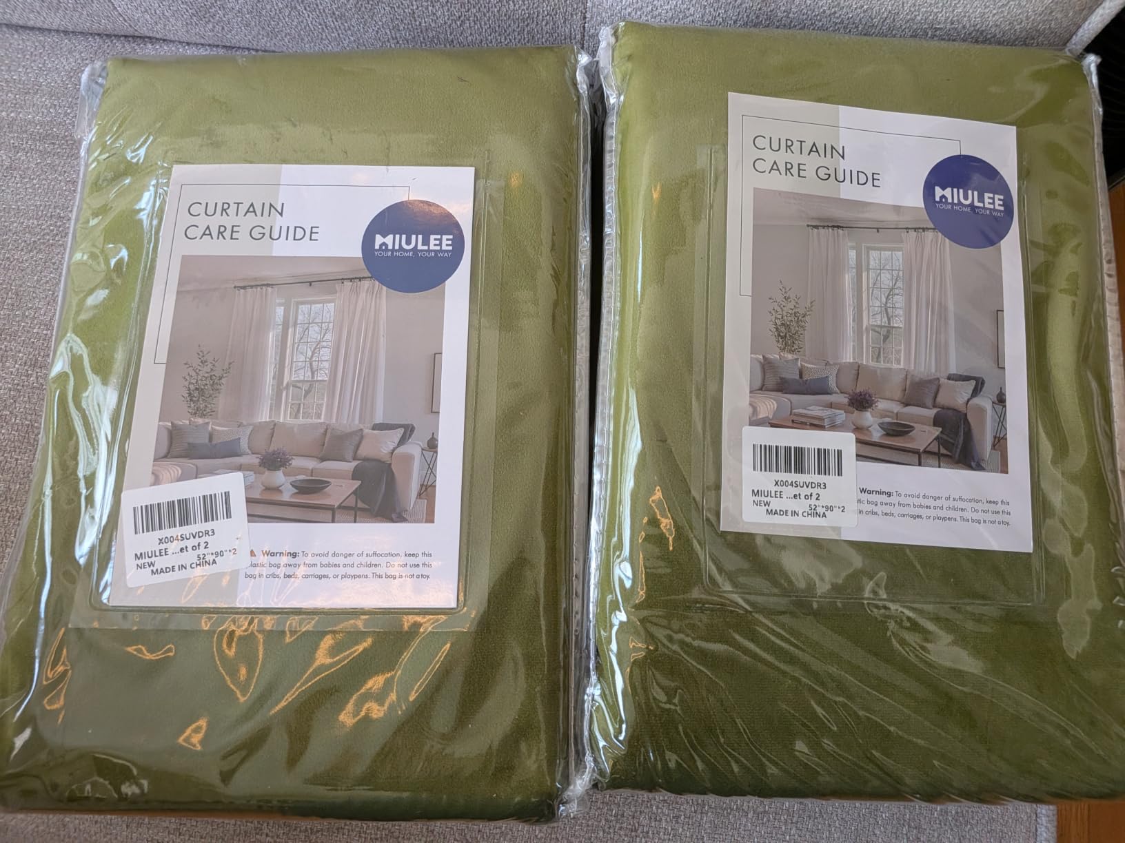 MIULEE Velvet Curtains Golden Brown 52 x 84 Inch Length Set of 2 | Grommet Drapes, Soundproof Thermal Insulated, Elegant Room Darkening Blackout Curtains, Classical Living Room Bedroom Decor customer photo 2
