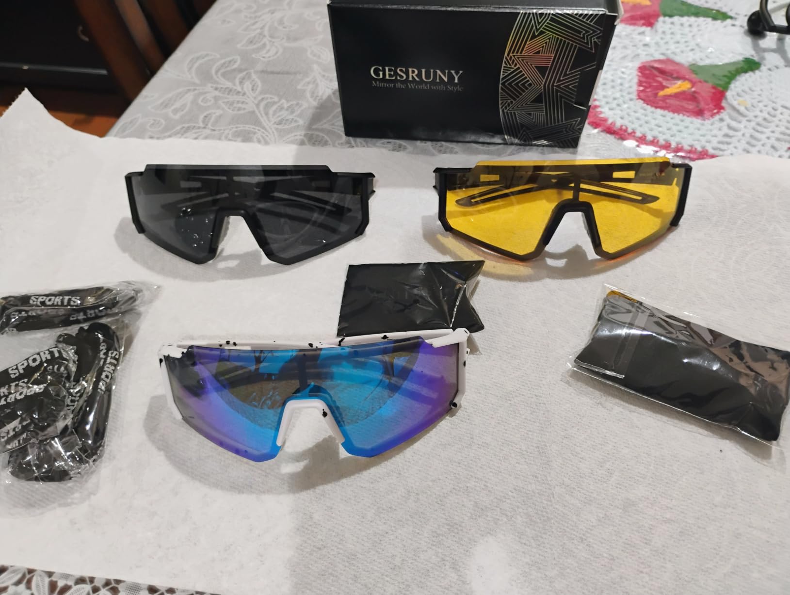 Polarized Sport Sunglasses for Men and Women, Lightweight TR90 Sun Glasses with UV Protection for Cycling Running customer photo 2