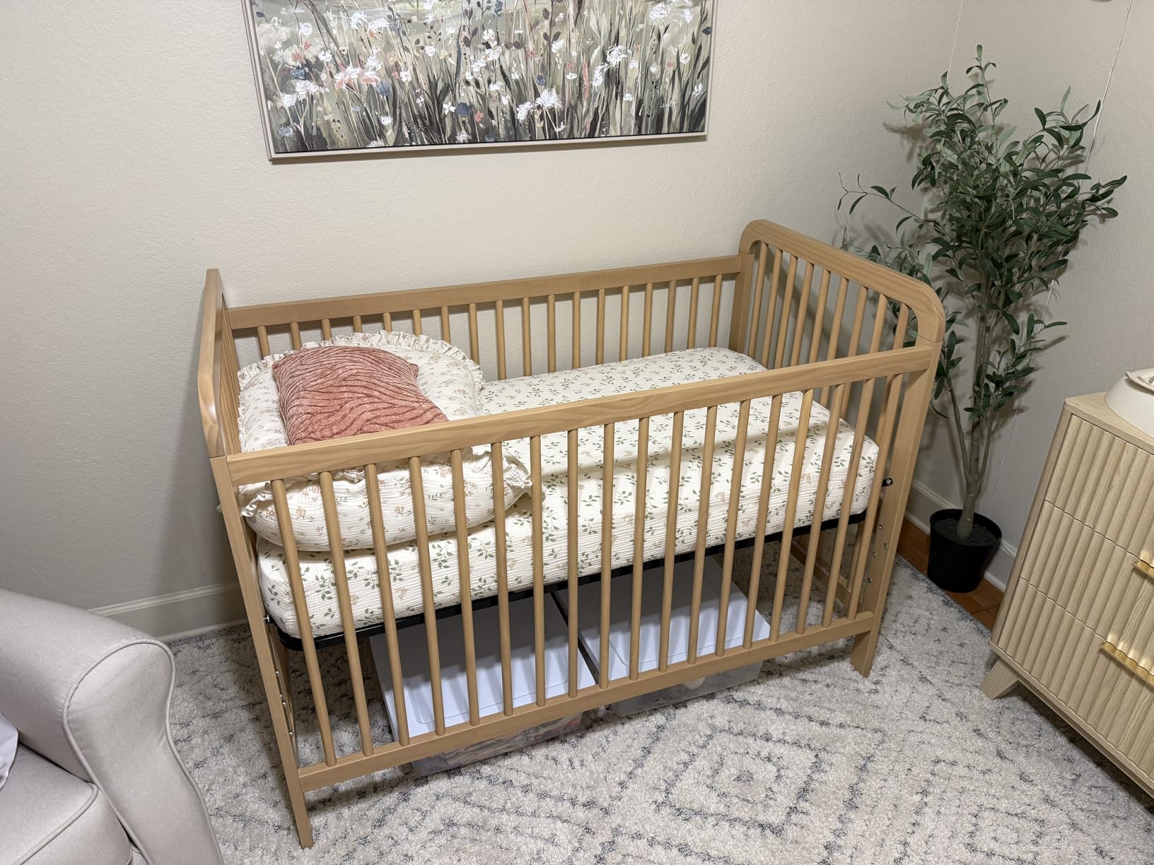 Storkcraft Pasadena 3-in-1 Convertible Crib, Driftwood | GREENGUARD Gold Certified, Solid Wood, Fits Standard Crib Mattress, Converts to Toddler Bed and Daybed, 4 Mattress Heights customer photo 1