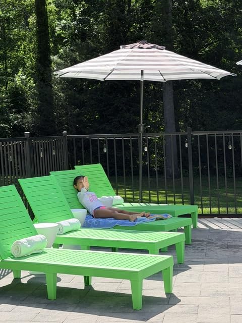 Nestl Lounge Chair Outdoor, Tanning Chair, Chaise Lounge Outdoor Set of 2 | 5 Adjustable Positions, Waterproof & Weatherproof Resin, Reclining & Lightweight, For Poolside, Beach, and Lawn, Black customer photo 1