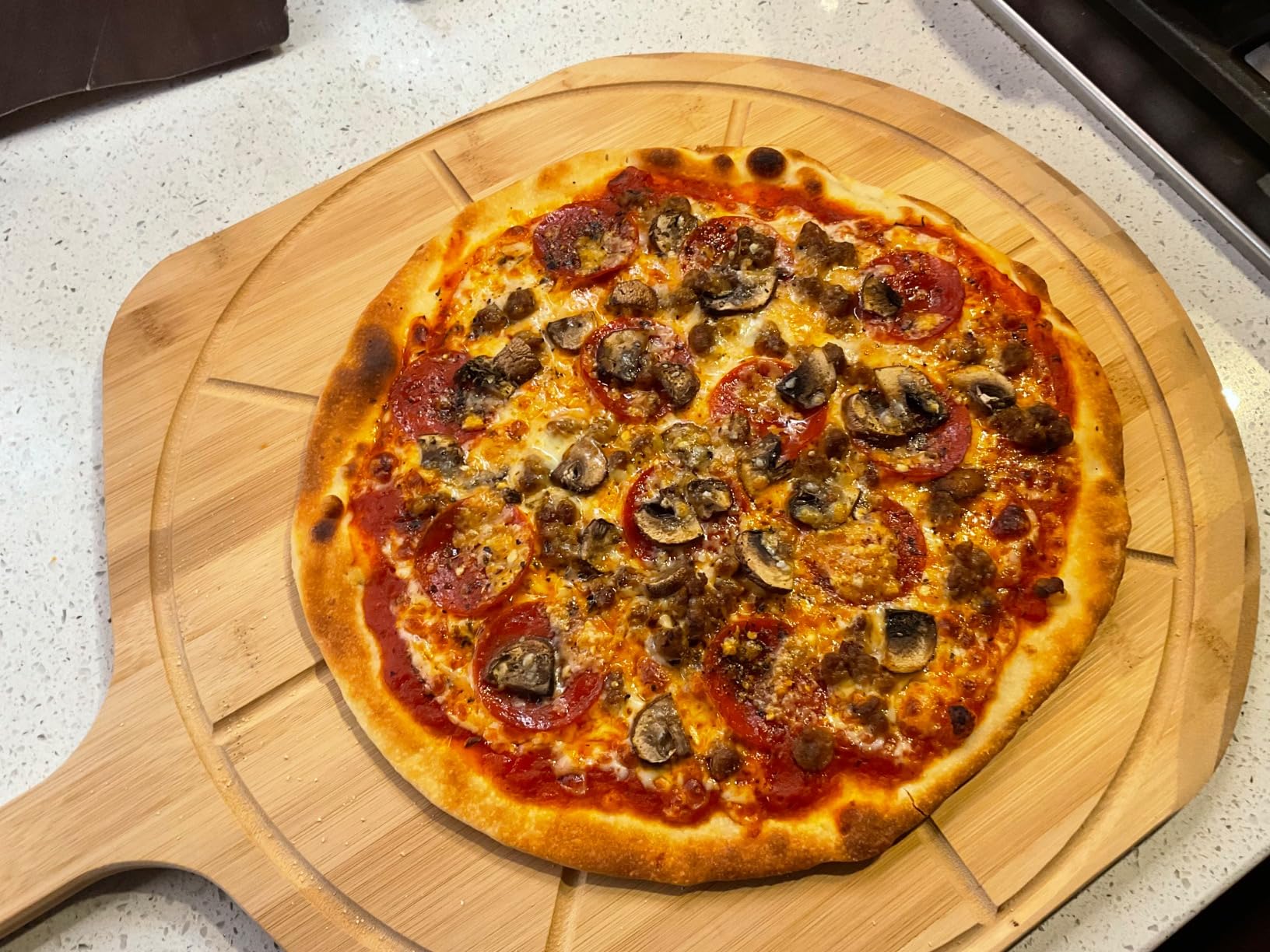 PIEZANO Crispy Crust Pizza Oven by Granitestone - 12 Inch Electric Pizza Oven Indoor Countertop Maker with Ceramic Stone Heats up to 800F for Delicious Stone Baked Pizzeria Style Pizza at Home customer photo 1