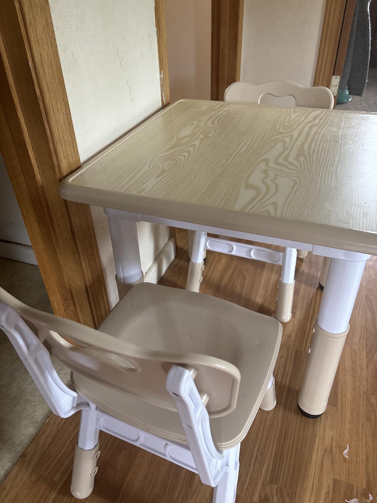 Height Adjustable Kids Table and Chairs Set (2 Chairs) for Ages 2-8 | Non-Slip Toddler Activity Table with Wipe-Clean Desktop customer photo 2