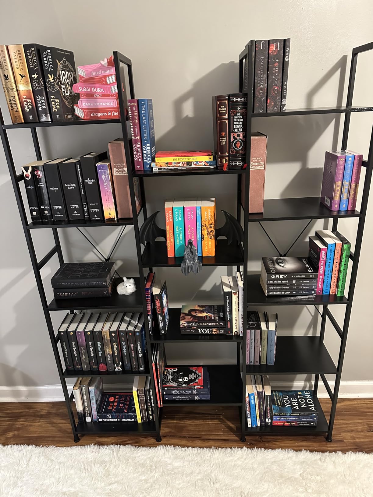 NUMENN Triple Column 5 Tier Bookshelf with 14 Adjustable Shelves, Vintage | Metal Frame & Wood Shelves, Open Freestanding Storage Unit with Supporting Bars for Bedroom, Living Room and Home Office customer photo 1