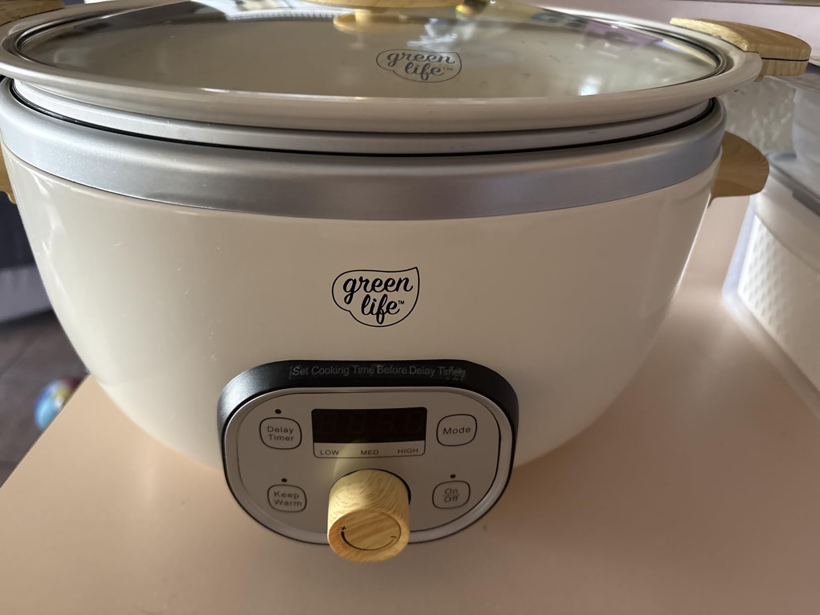 GreenLife 6QT Slow Cooker, Non-Toxic PFAS-Free Ceramic Nonstick, Programmable, Cream customer photo 1