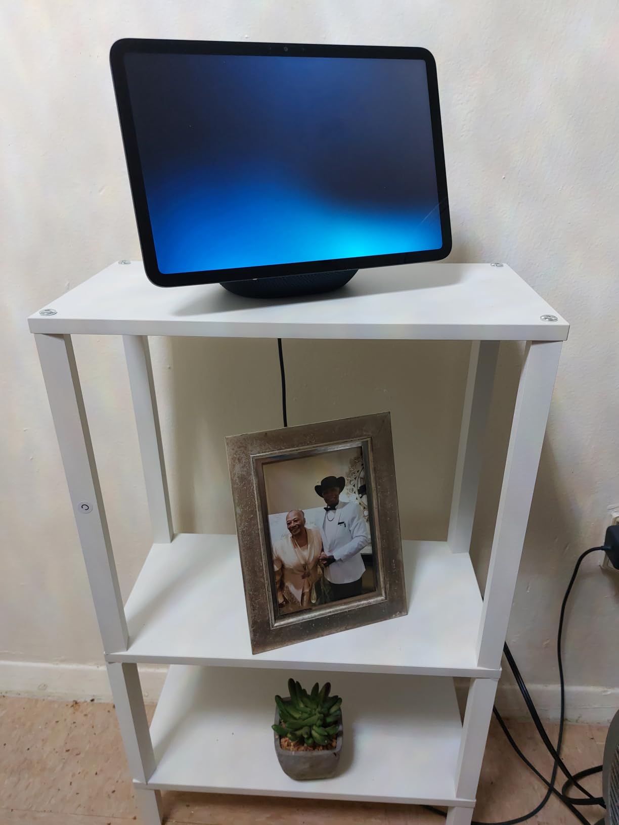TUTOTAK Narrow Side Table Set of 2, Small End Table for Couch | 2-Tier Skinny Sofa Table, Slim Nightstand, Easy Assembly for Living Room, Bedroom, Black TB01BK0622 customer photo 2