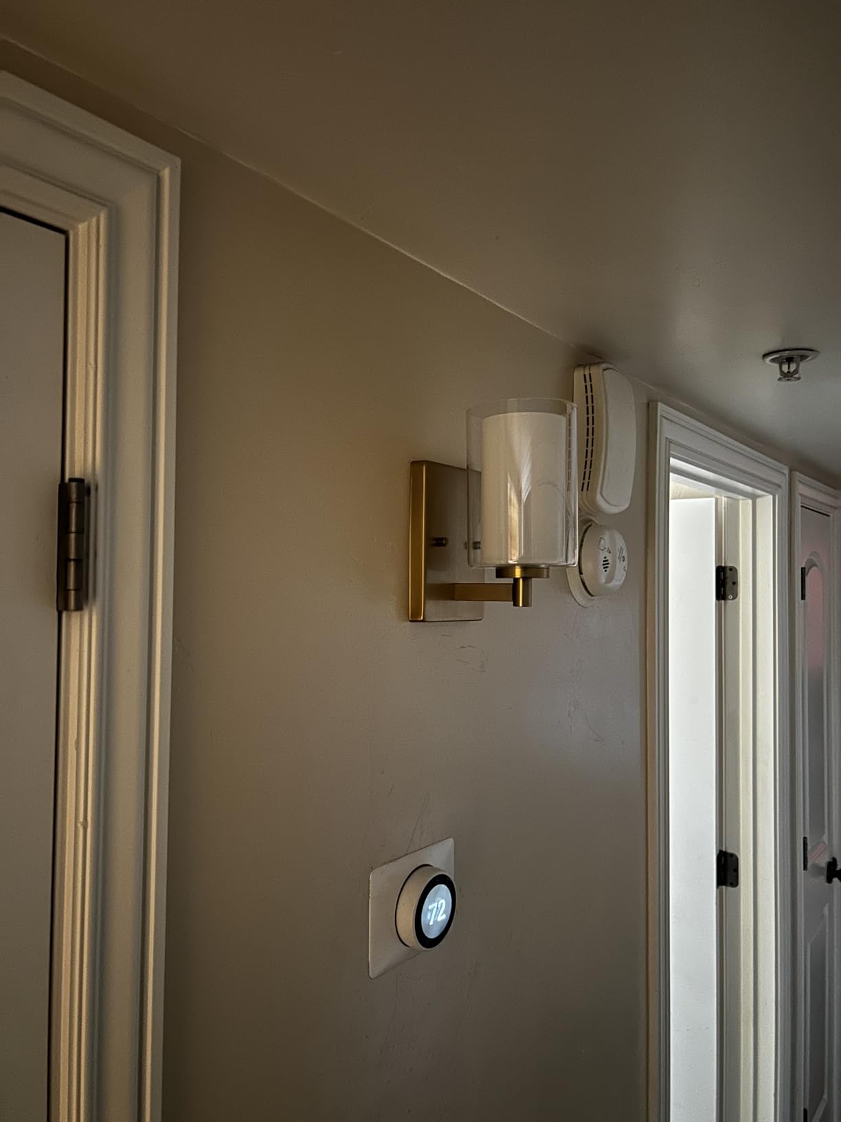 Wall Sconces Set of Two, Modern Brushed Nickel Vanity Wall Lights | Double Clear Glass Shades With E26 Base, Farmhouse Wall Lights For Bathroom, Bedroom, Living Room, Mirror And Hallway. customer photo 2