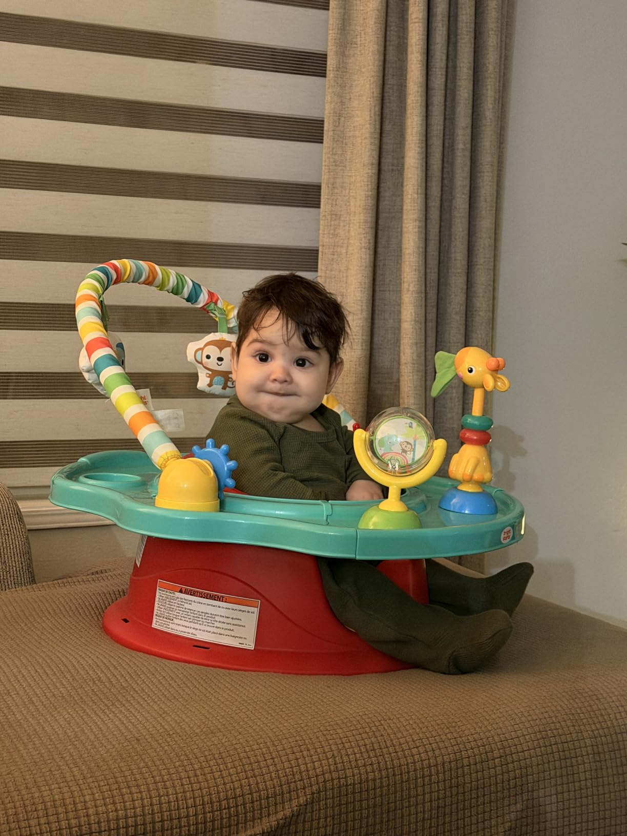 Bright Starts 3-in-1 SuperSeat Playful Paradise, Baby Activity Seat with Toys, Snacking Tray, Booster Seat, BPA Free Tray, Unisex, 6 Months + customer photo 1