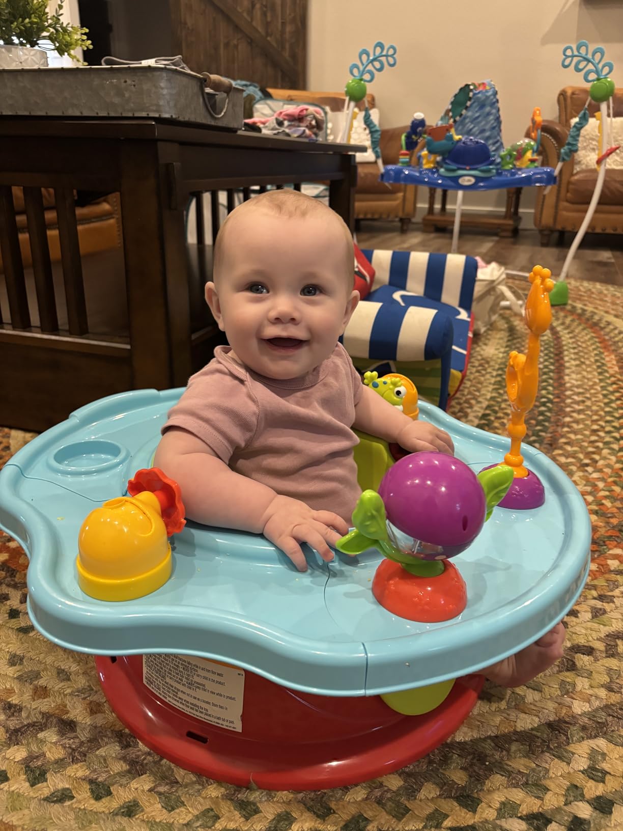 Bright Starts 3-in-1 SuperSeat Playful Paradise, Baby Activity Seat with Toys, Snacking Tray, Booster Seat, BPA Free Tray, Unisex, 6 Months + customer photo 2