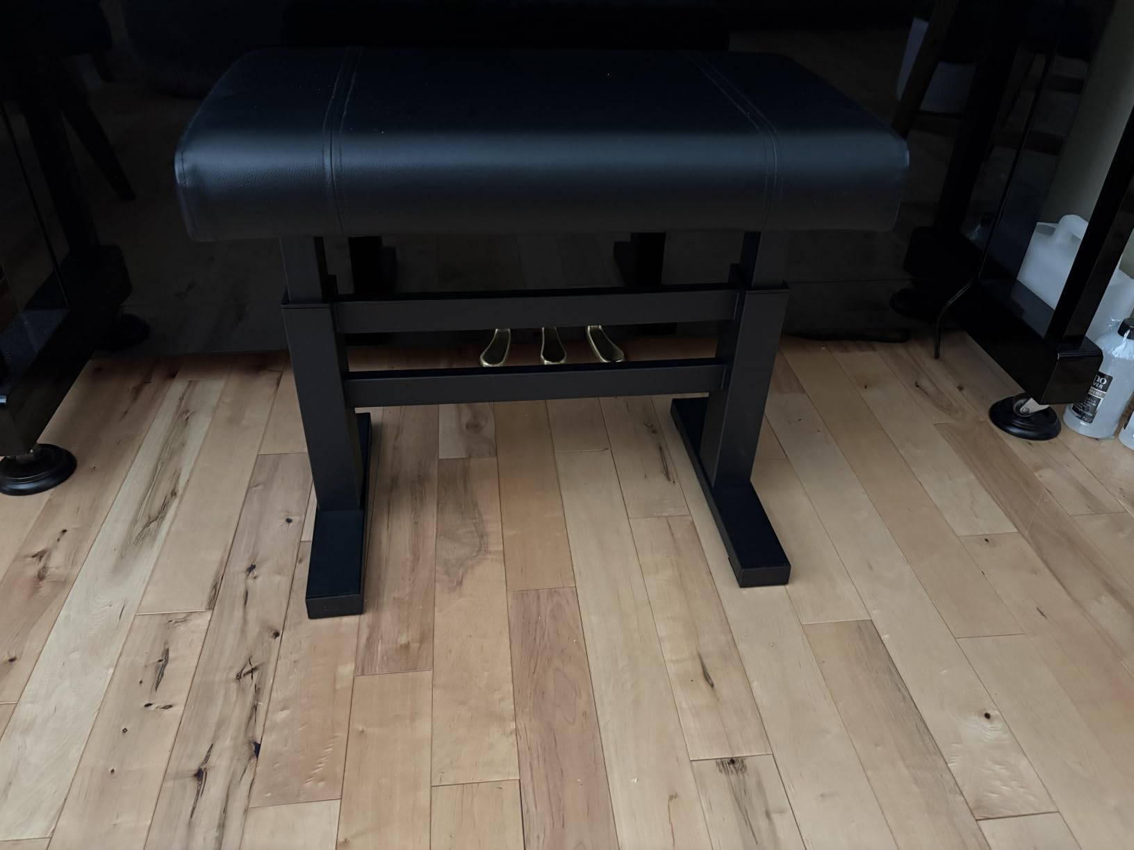 lumizone Hydraulic Lifting Piano Bench Height Adjustable Tufted | Keyboard Bench Heavy Duty Piano Stool with 23.62