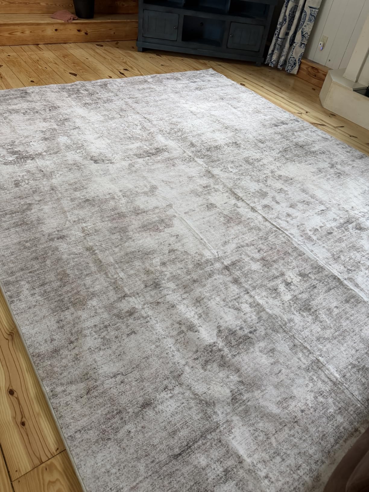 Soalmost 9x12 Area Rugs for Living Room, Non Slip Machine Washable Vintage Rugs, Low Pile Lightweight Large Rug for Bedroom, Dining Room, Home Office Beige customer photo 2
