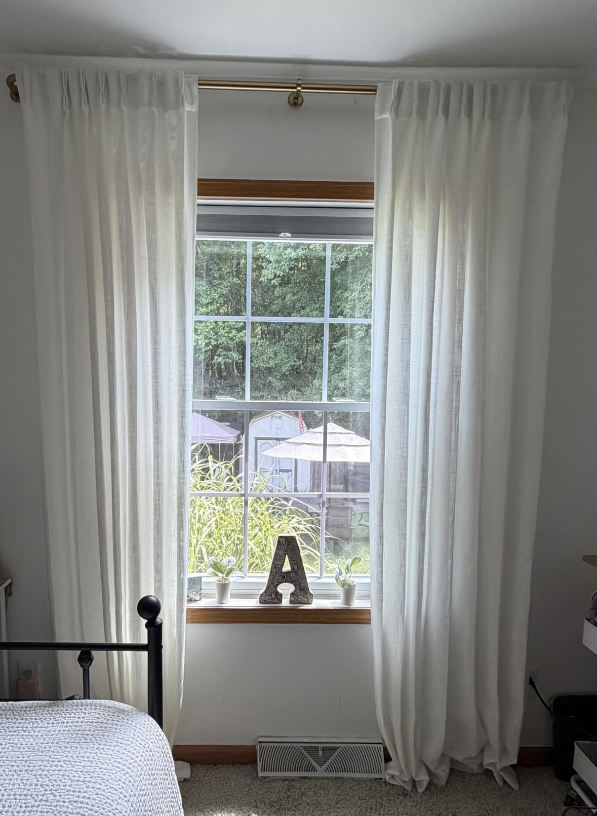 Natural Pinch Pleated Linen Semi Sheer 84 Inch Curtains 2 Panels | Pinch Pleat Hooks Rings, Back Tab, Cream Ivory Birch, Boho Neutral, Textured Linen, Window Curtain for Living Room Bedroom customer photo 2
