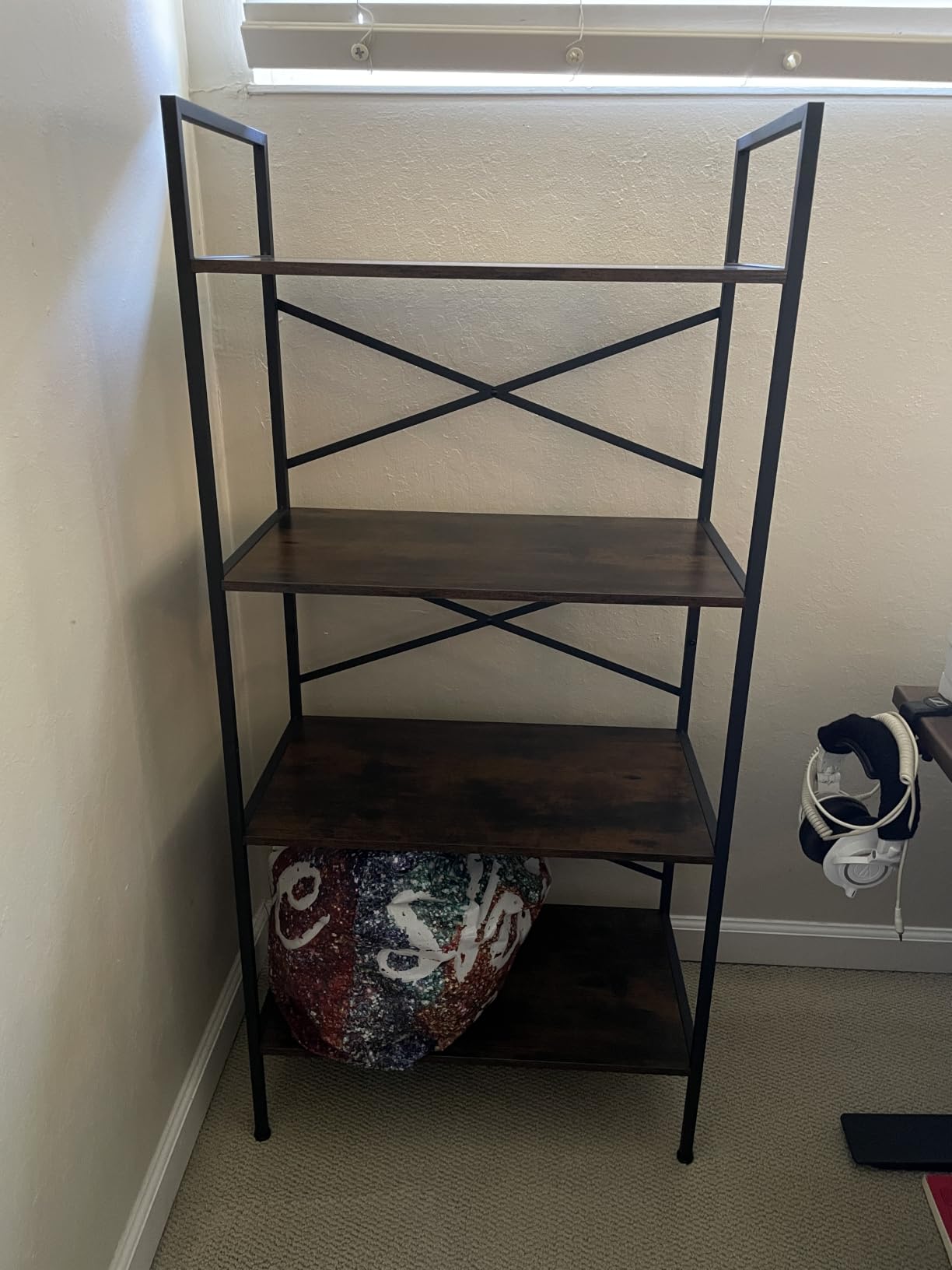Organization and Storage, 5 Tier Bookshelf, Tall Bookcase with Shelves, Wood and Metal Book Shelf Storage Organizer, Industrial Display Standing Shelf Unit for Bedroom, Living Room, Rustic Brown customer photo 1