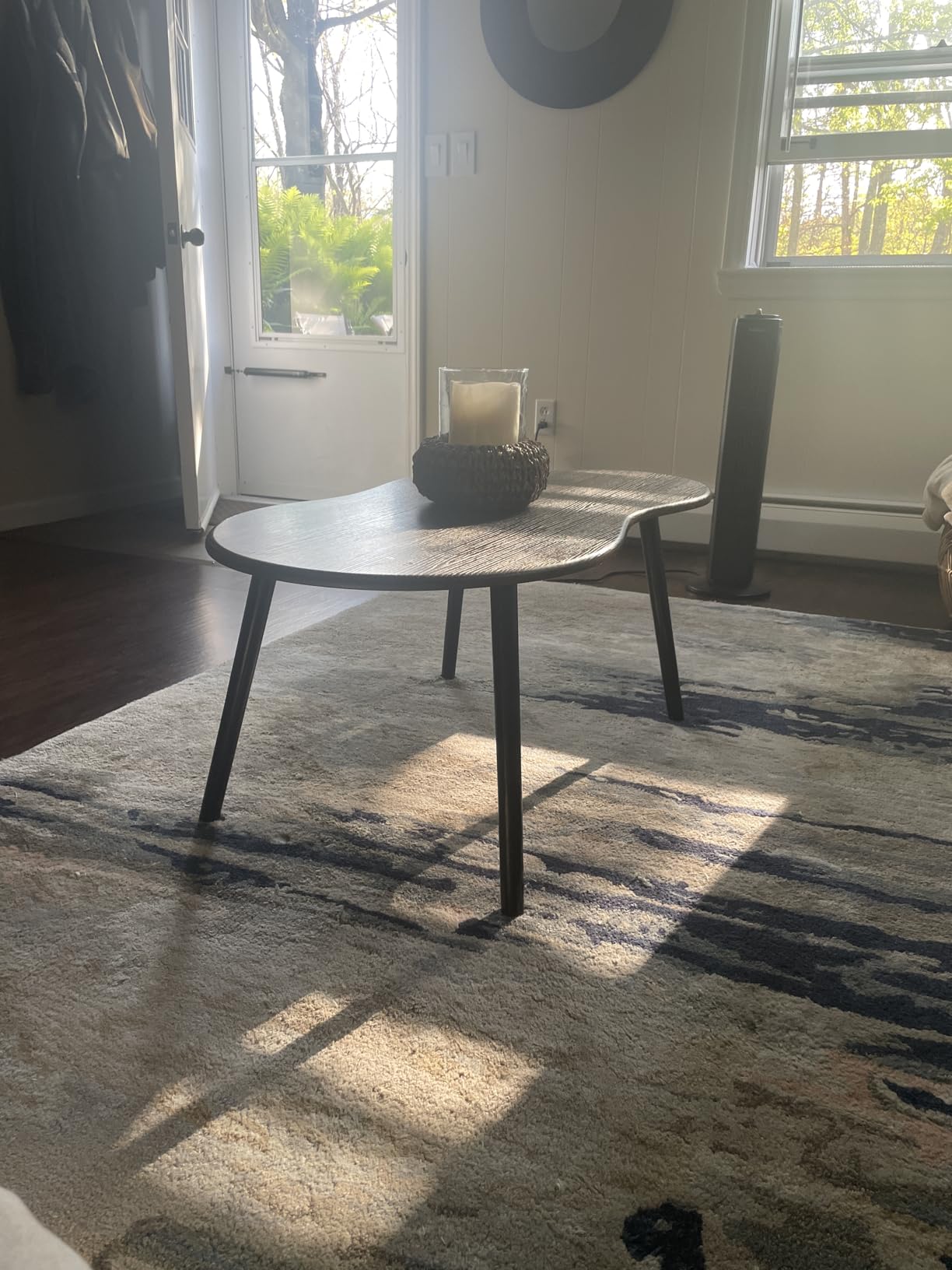 Small Black Cloud Coffee Table For Small Spaces Modern Center Table Unique Irregular Design With Wood Legs Living Room Mid-Century Sofa Table customer photo 2