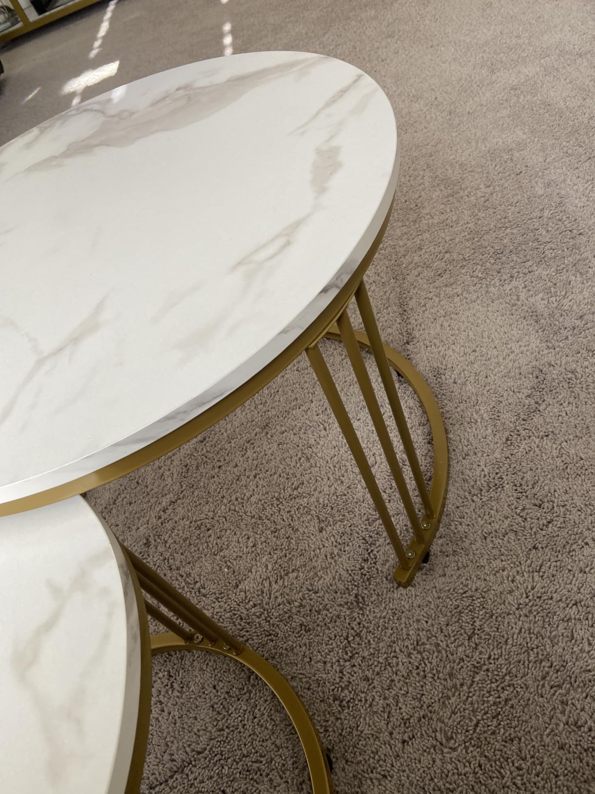 Coffee Table Faux Marble Nesting Table White & Gold customer photo 1
