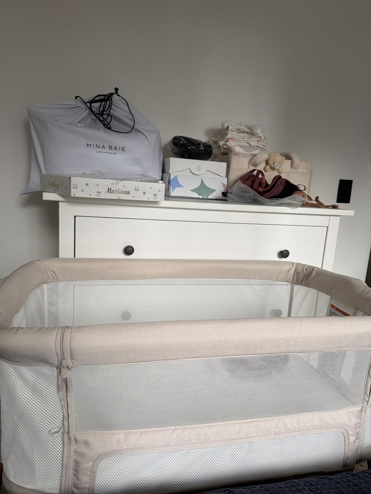BabyBond Bassinet Bedside Crib, Stable and Secure Crib for Newborns, Beige | 3-in-1 Baby Bassinet Bedside Sleeper with Mattress and Sheet, Anti-Reflux, Full-Mesh Sides, 6-Height Adjustable customer photo 1