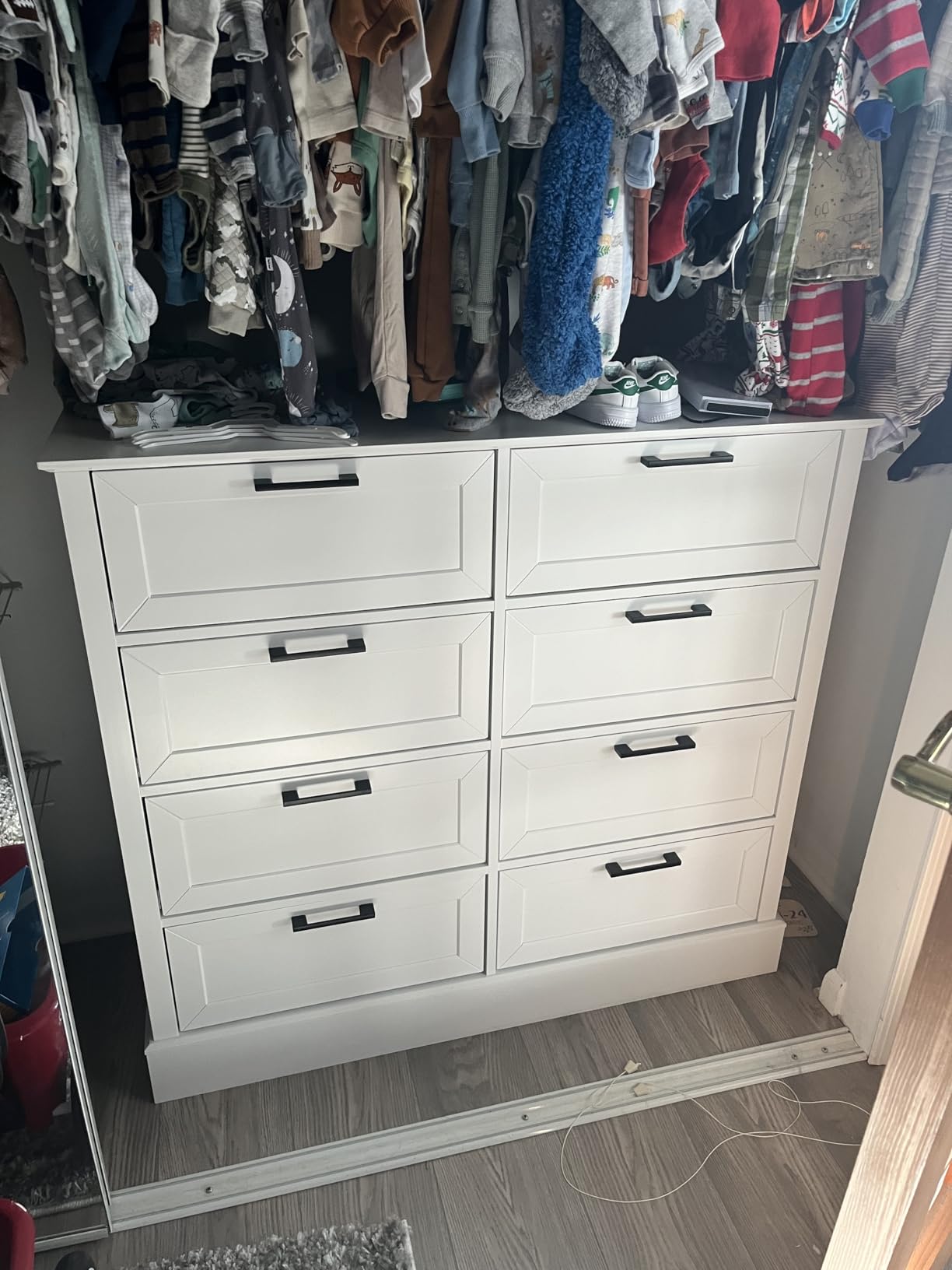 White 6 Drawer Dresser, 55 Inch Tall White Dresser for Bedroom, Modern Farmhouse Style Chest of Drawers for Bedroom Living Room, Wood Rustic Tall Clothing Organizer for Closet, Living Room, Hallway customer photo 2