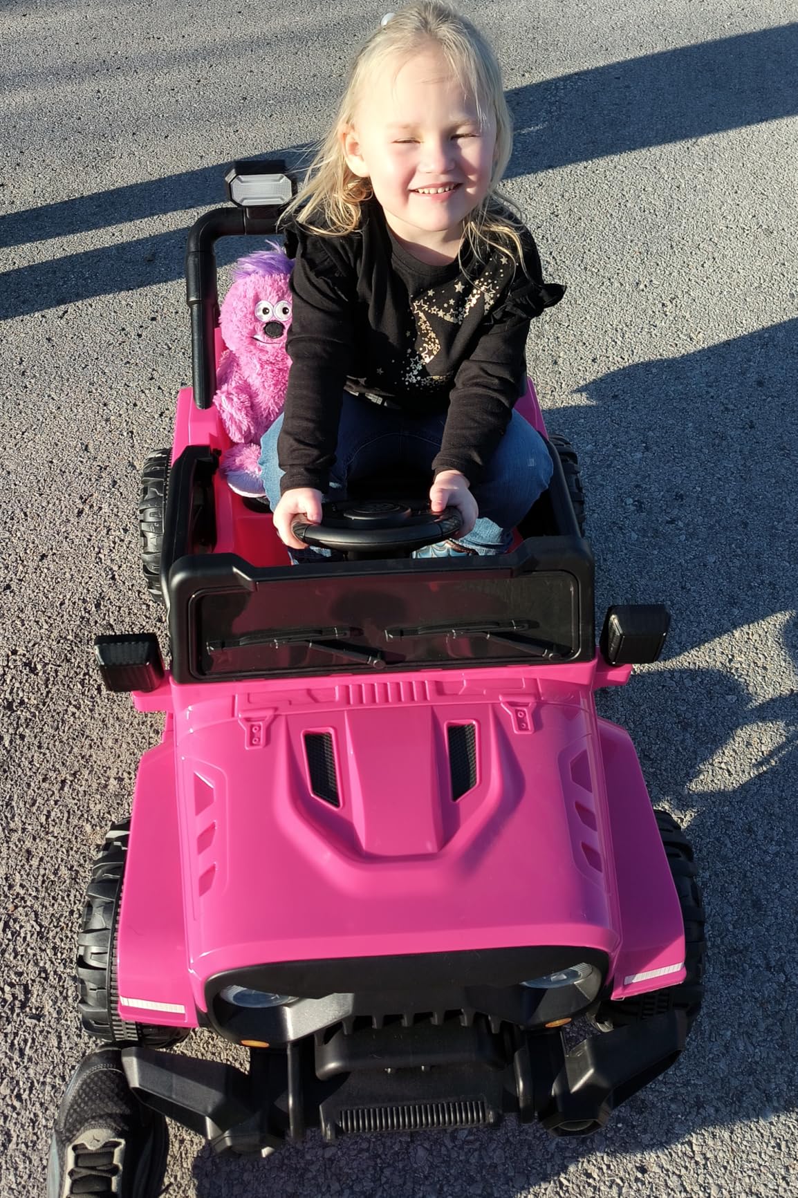 OLAKIDS Ride on Truck, 12V Battery Powered Electric Vehicle for Kids with Remote Control, Bluetooth, Power Display, LED Lights, Music Player, Ride on Toy for 3+ Boys Girls (Blue) customer photo 2