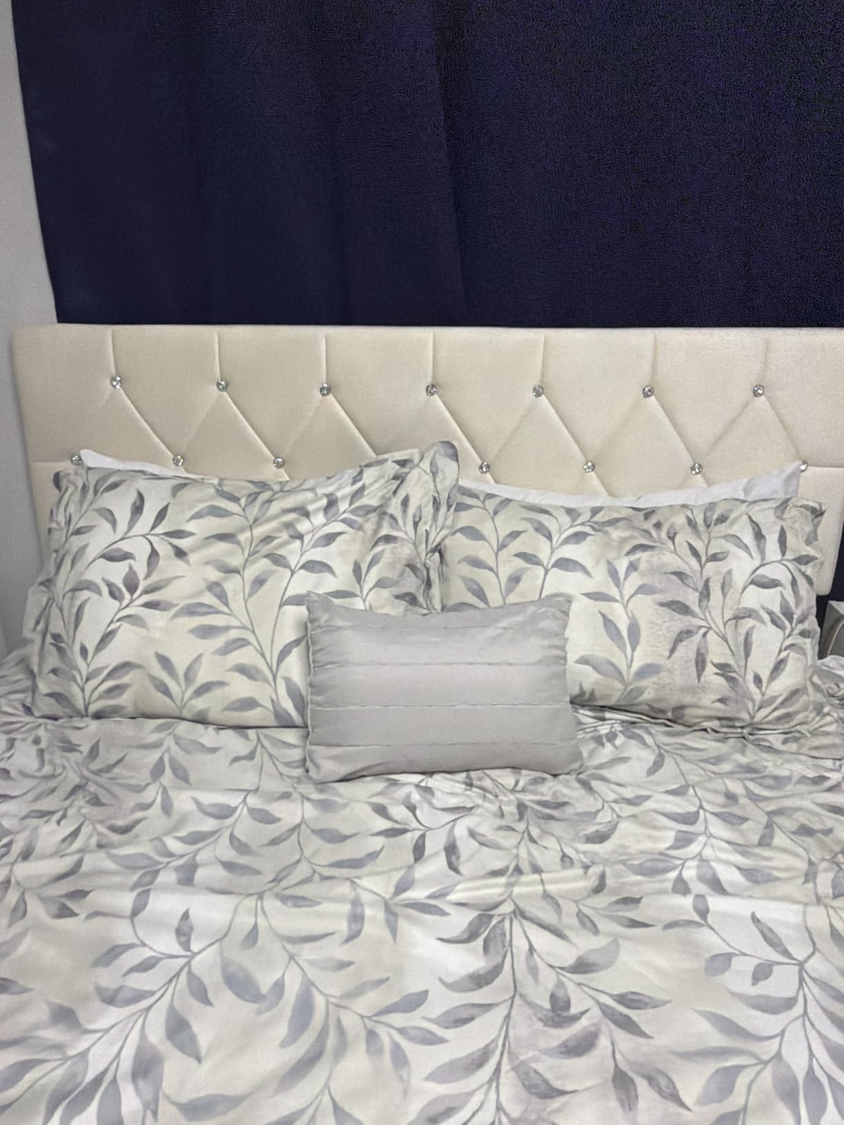 VECELO Tufted Upholstered Headboard Queen Size, with 6 Adjustable Height from 39.8