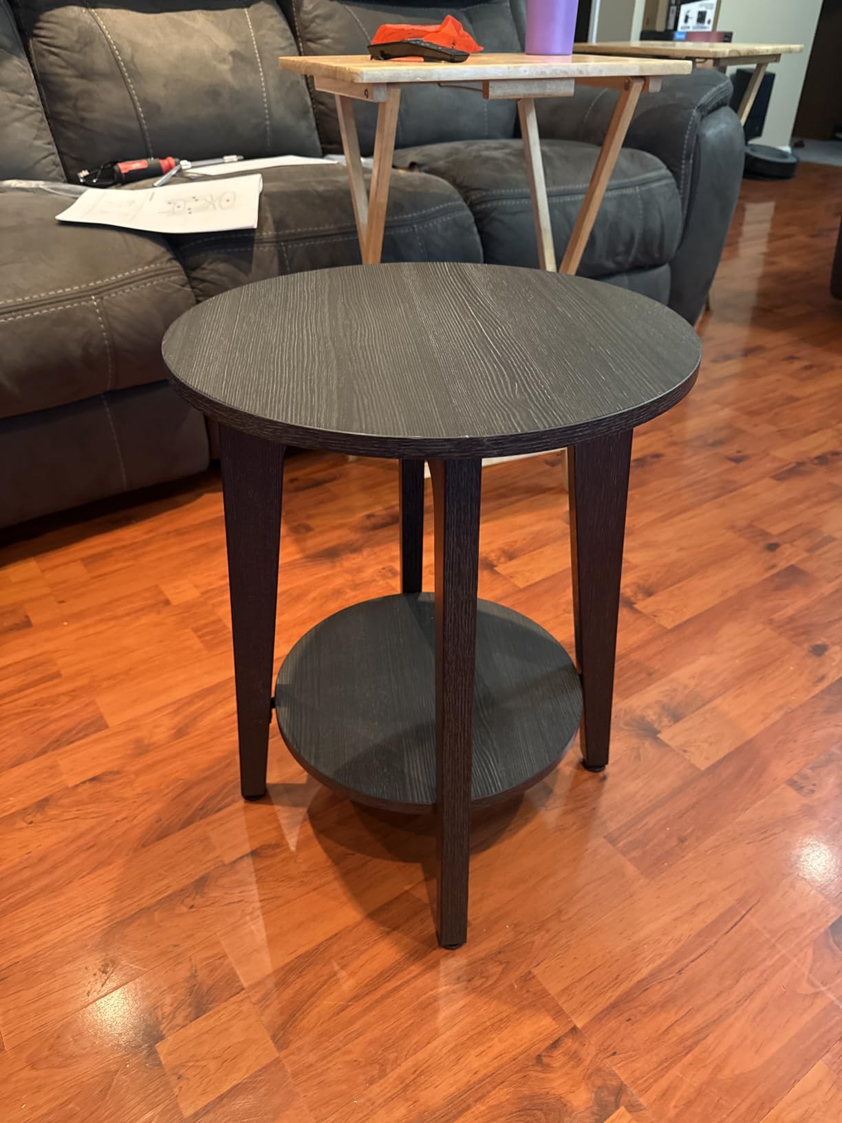 VASAGLE MAEZO Collection - Set of 2 Side Tables, 2-Tier Small Round End Tables customer photo 2