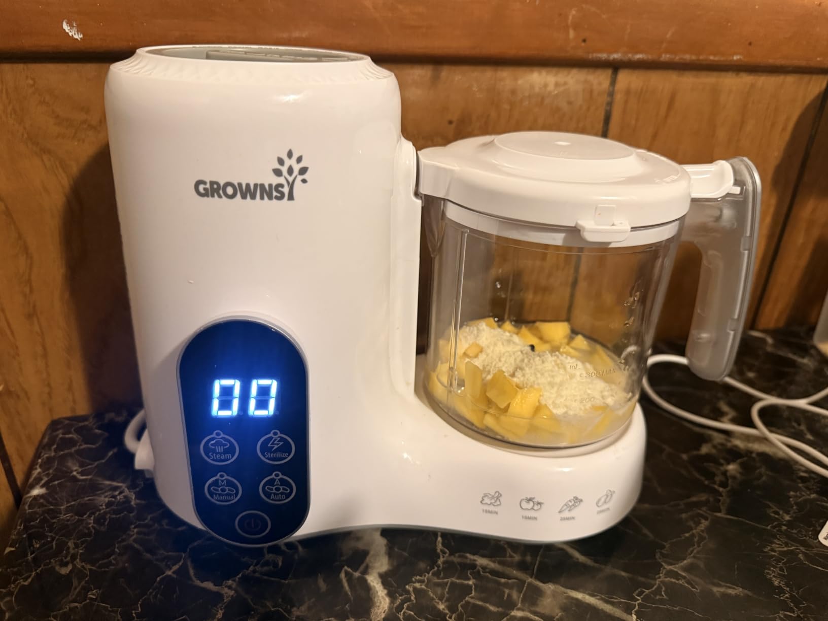 Grownsy Baby Food Maker, Steamer & Blender Baby Food Processor, White | BPA-Free Elevated Steam Basket, Healthy Homemade Baby Food Purees, Starting Solids & BLW, Baby Feeding Essentials, 6+ Months customer photo 2