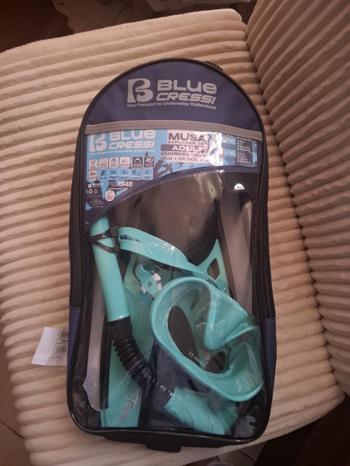 Cressi Explorer Snorkel Set - Lightweight and Easy to Use - Mask, Snorkel, and Tonga Fins- Designed in Italy by Cressi customer photo 2