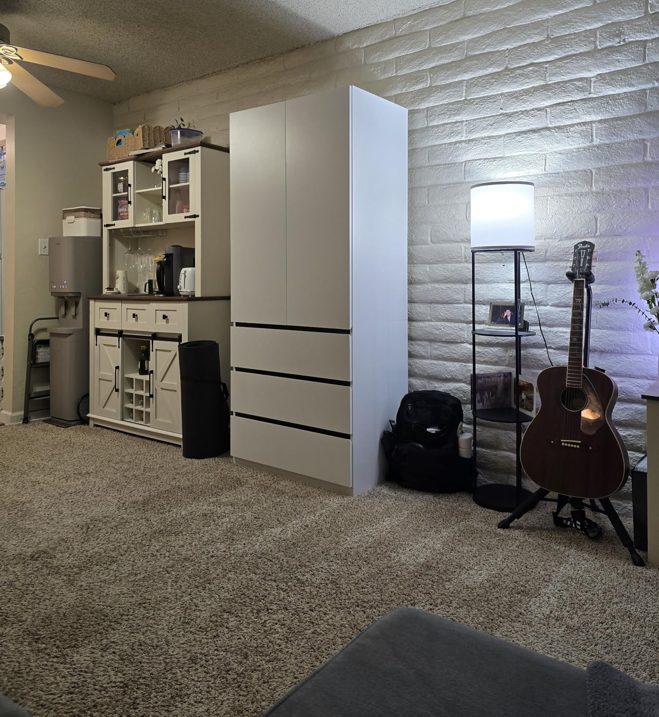 Bedroom Armoire Wardrobe Closet with 9 Drawers: White Wardrobe Closet with 6 Doors, Modern Cabinet for Clothes with Shelves, Wooden Armoire for Hanging Clothes customer photo 2
