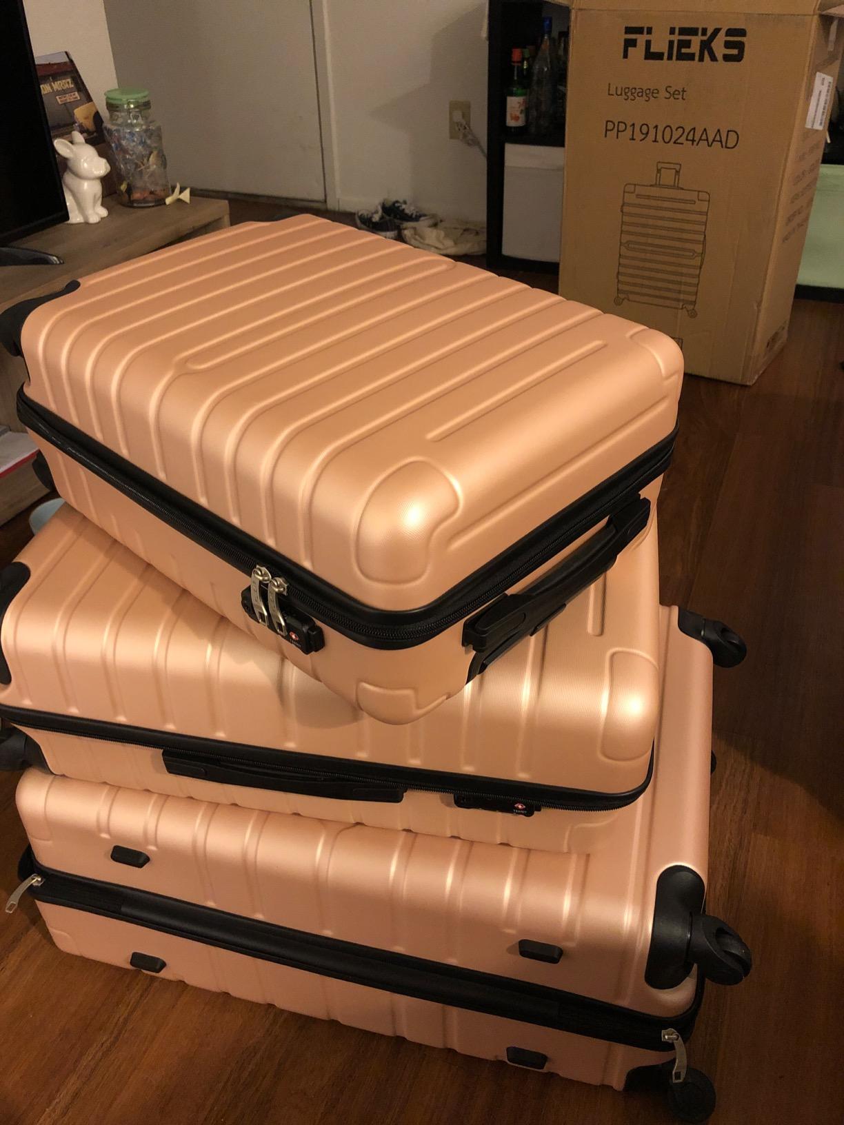 Merax Softside Luggage Set 3 Piece Suitcase with Duffel Bag Spinner Wheels | Lightweight Expandable Travel Luggage 22