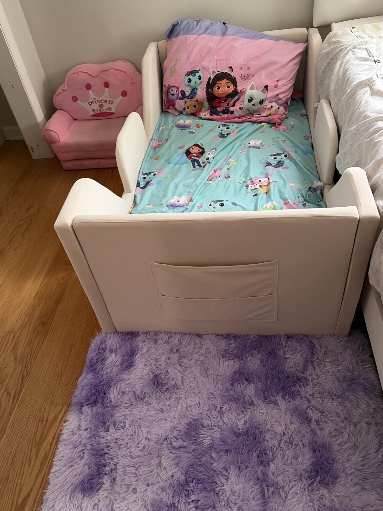 Zumspiel Toddler Floor Bed with Removable Safety Rails and Storage Bag, Kids Bed for Girl and Boys, Standard Crib Size customer photo 1