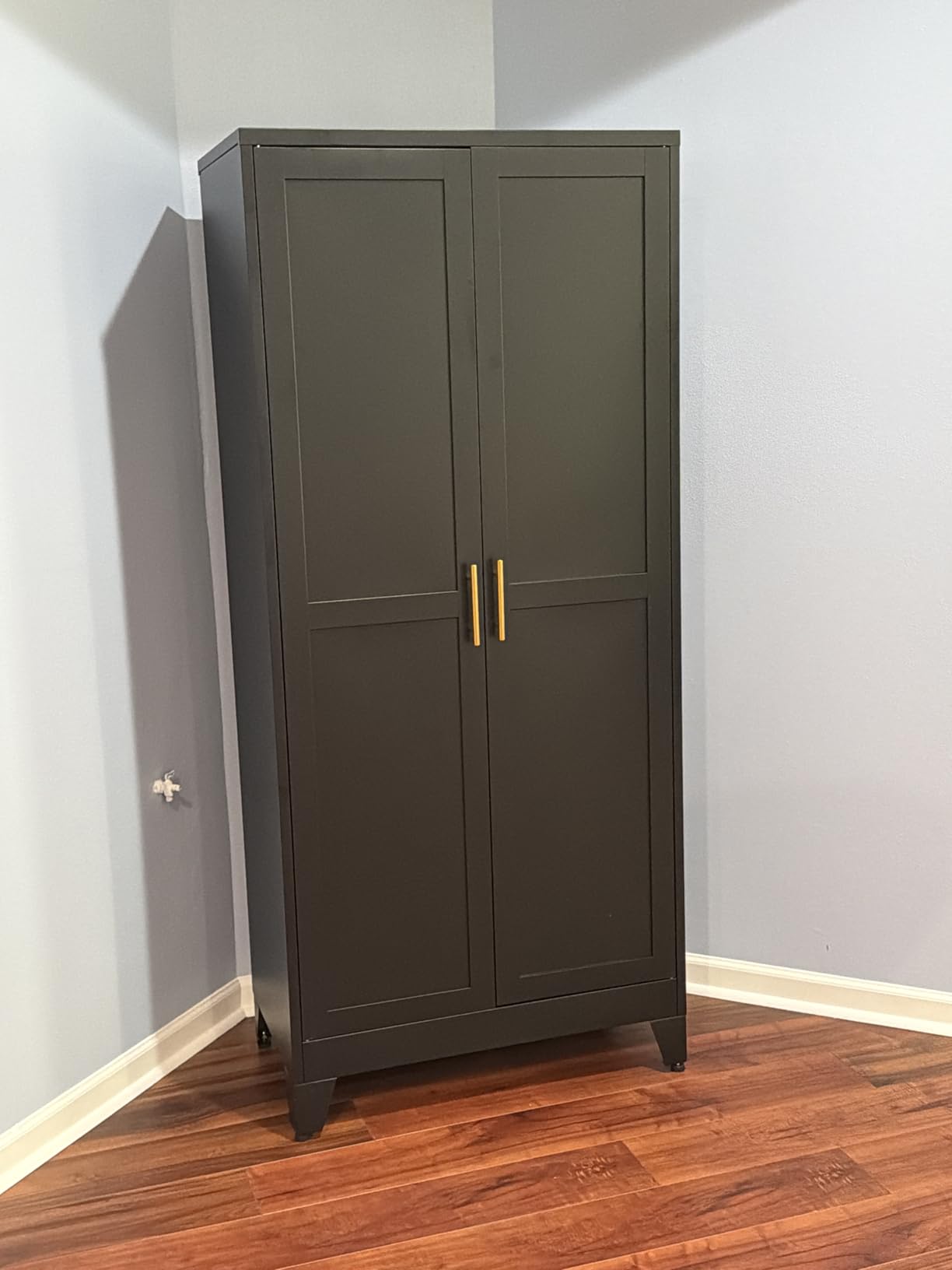 Metal Armoire Wardrobe Closet Storage Cabinet with Hanging Rod,71'' Metal Wardrobe Cabinet with 2 Doors and 2 Adjustable Shelves for Bedroom, Laundry Room, Cloak Room customer photo 1