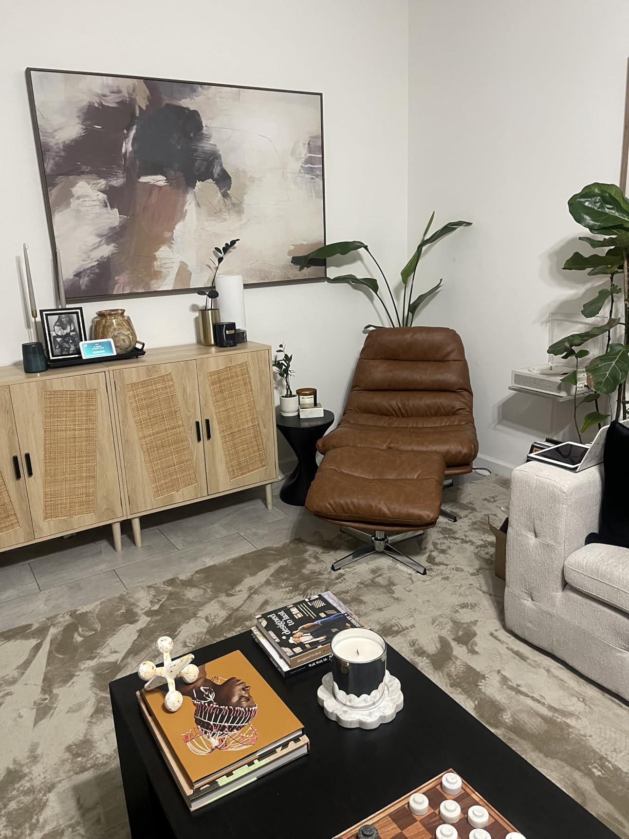 BESTANO Swivel Accent Chair, Chenille Upholstered Modern Living Room Chair with Backrest 360 Degree Metal Base Armless Reading Chair for Bedroom, Beige customer photo 2