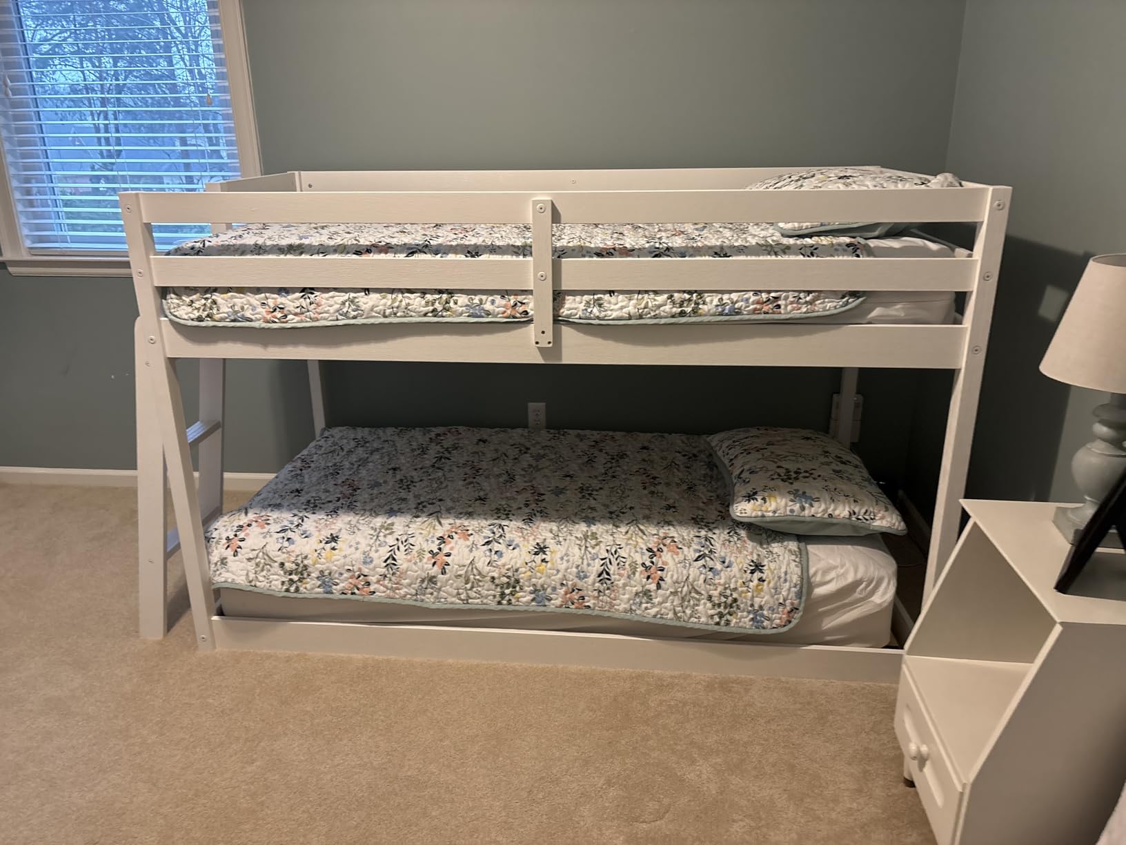 Bear Twin Over Twin Bunk Bed, Oak Embossed Pecan, Color-Matched Hardware, Metal Support Bar, Engineered Wood, Flexible Design, Easy Assembly, Guardrails customer photo 1
